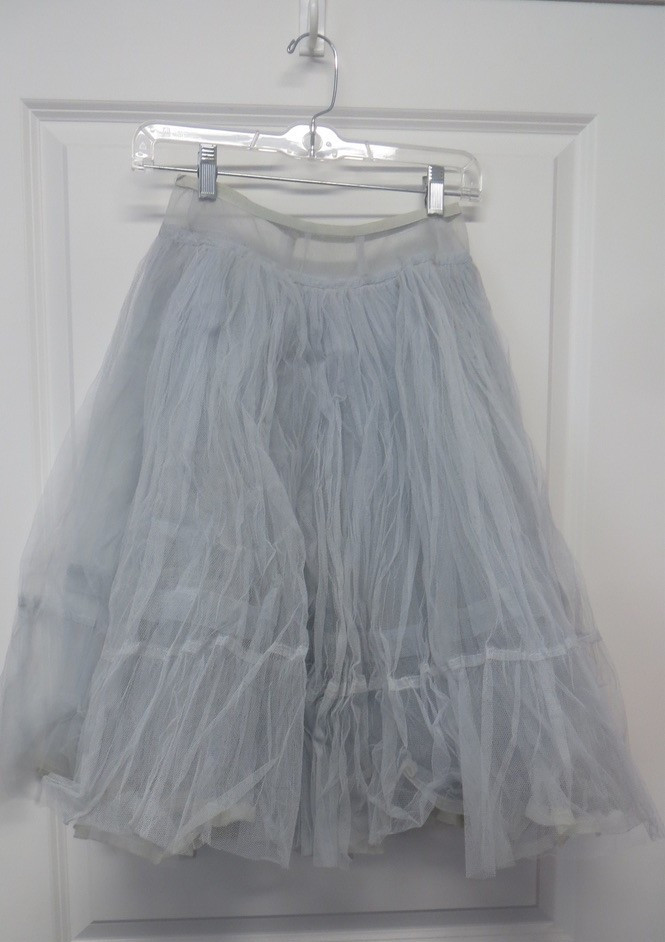 Vtg Light Blue Crinoline CanCan Half Slip -Size Unknown – 26″ long -Square Dance