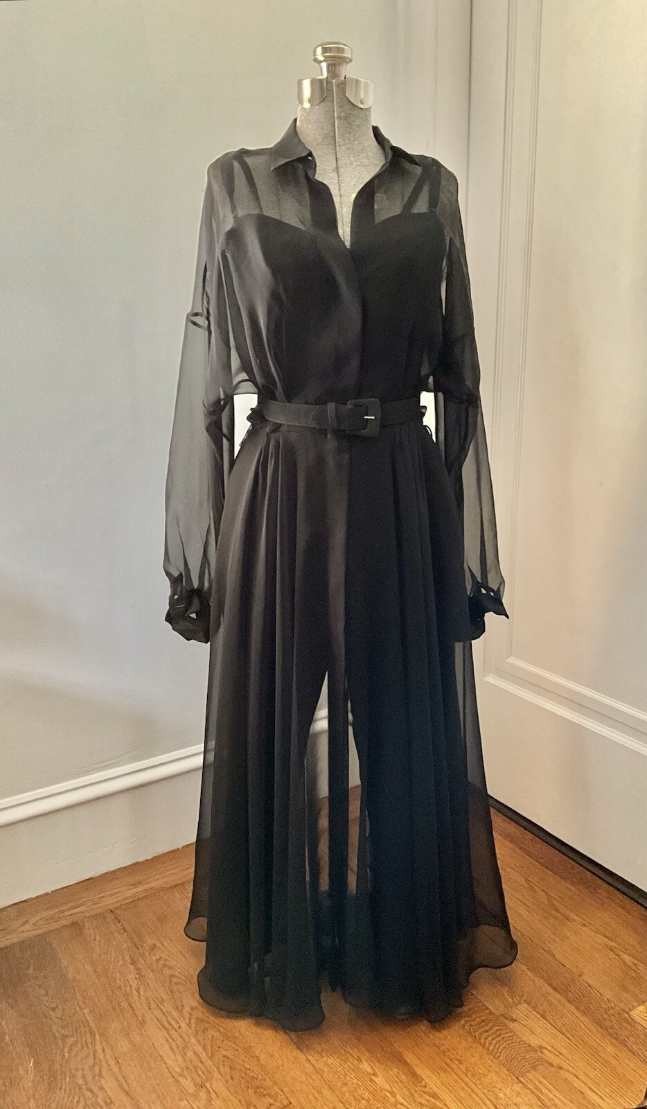 Vintage 1980’s Norma Kamali OMO Black Catsuit and Sheer Dress