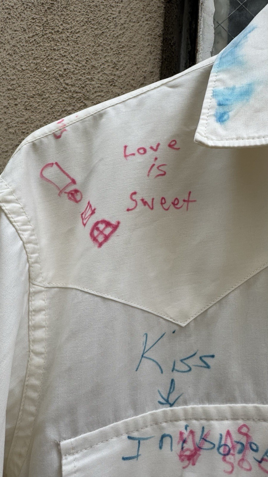 Vintage 1950s Autograph Shirt Cowboy Pearl Buttons Hand Written H Bar C OOAK