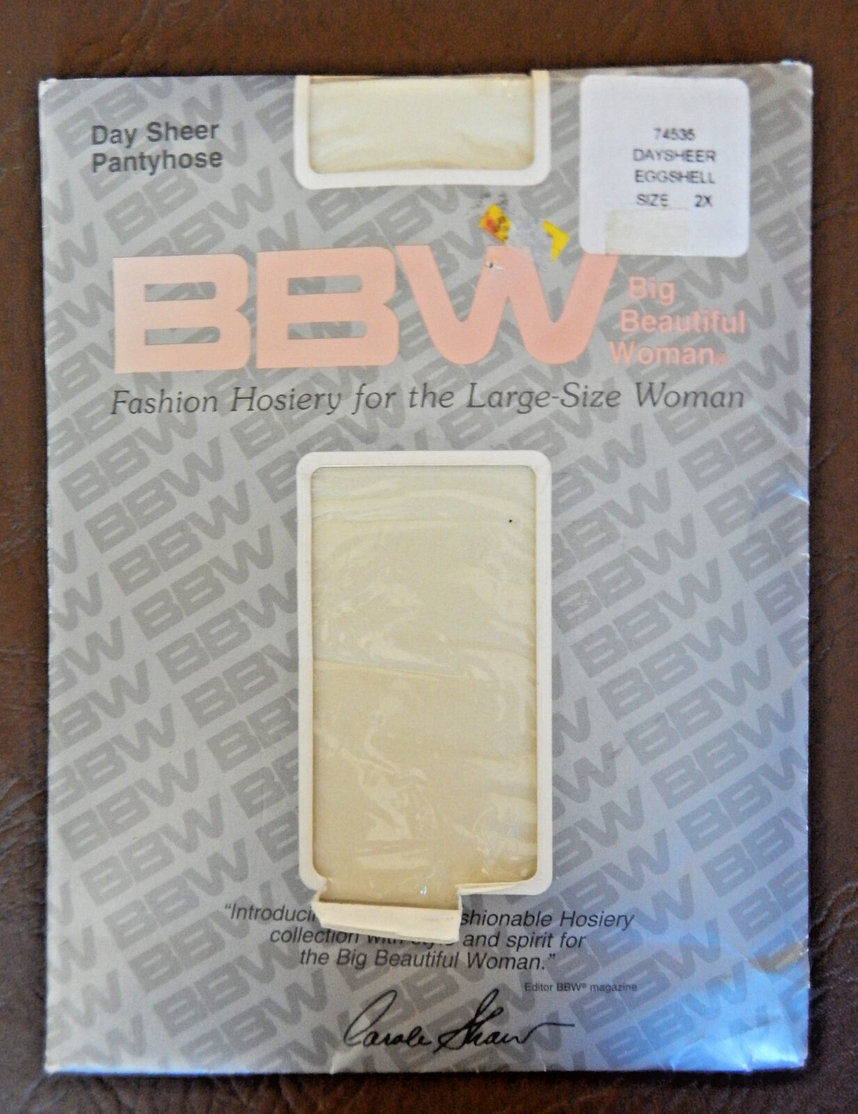 Vintage Big Beautiful Woman Day Sheer Pantyhose Eggshell Size 2X