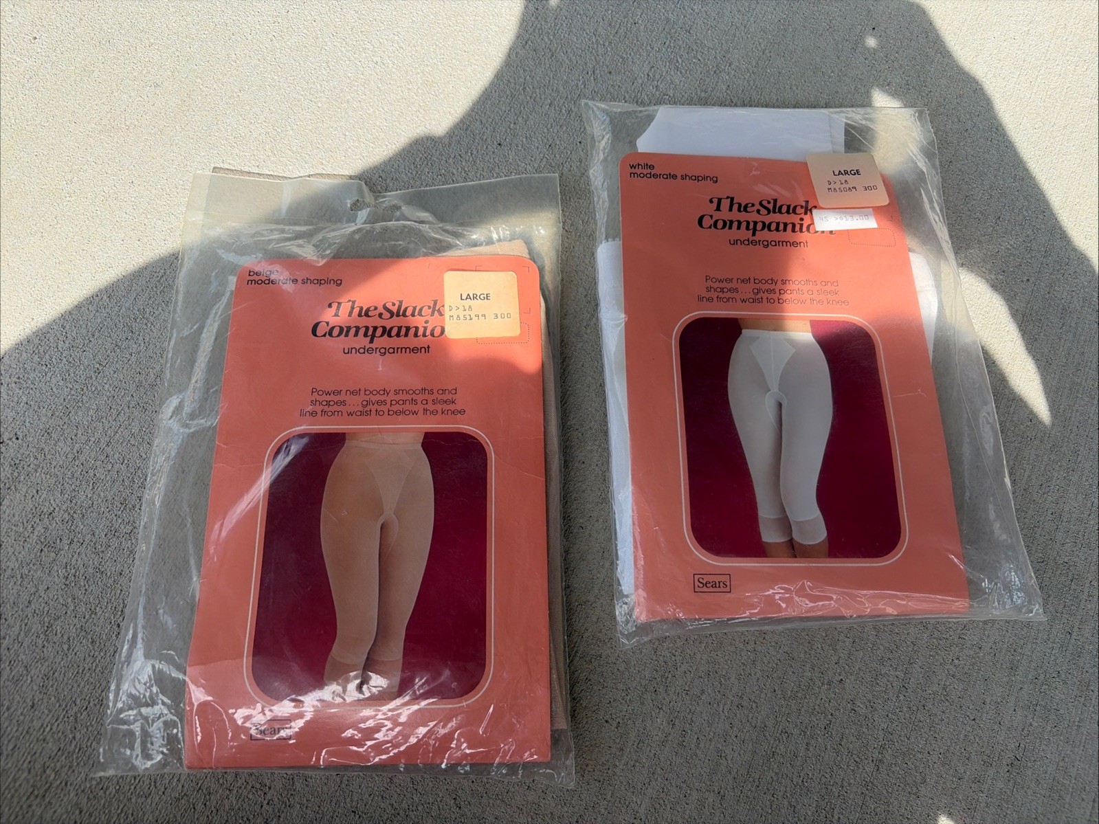 Vintage Sears Slack Companion Panty Girdle Below Knee Length Large Nylon Spandex
