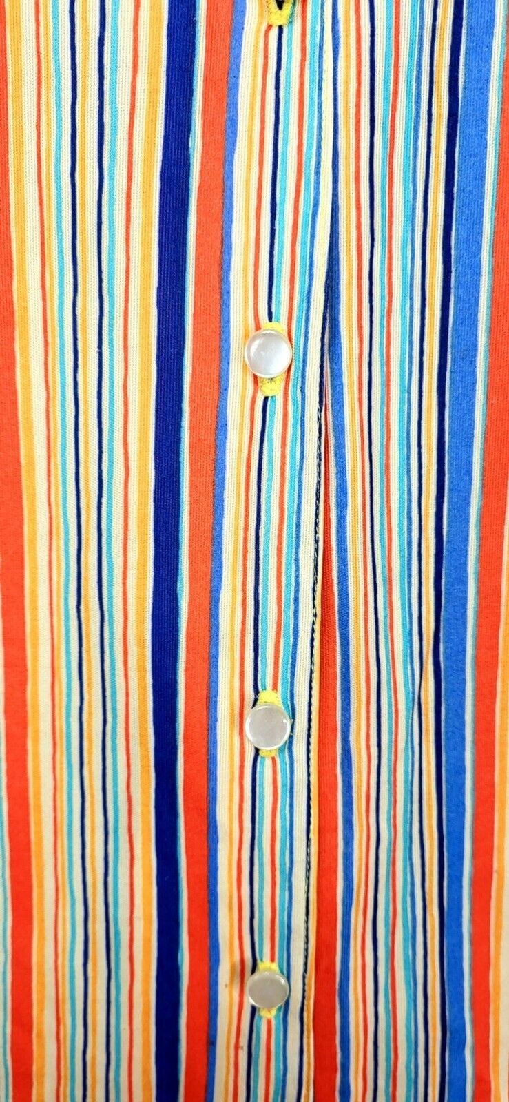 Vintage 60s MOD Colorful Striped Button-Down Handmade Blouse Women’s Size S/M