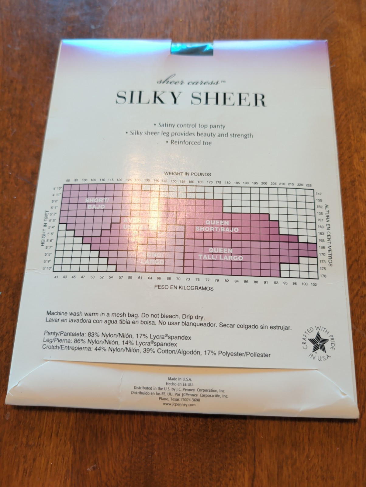 JCPenney Sheet Caress Silky Sheer Off Black 89 Average Control Top PANTYHOSE