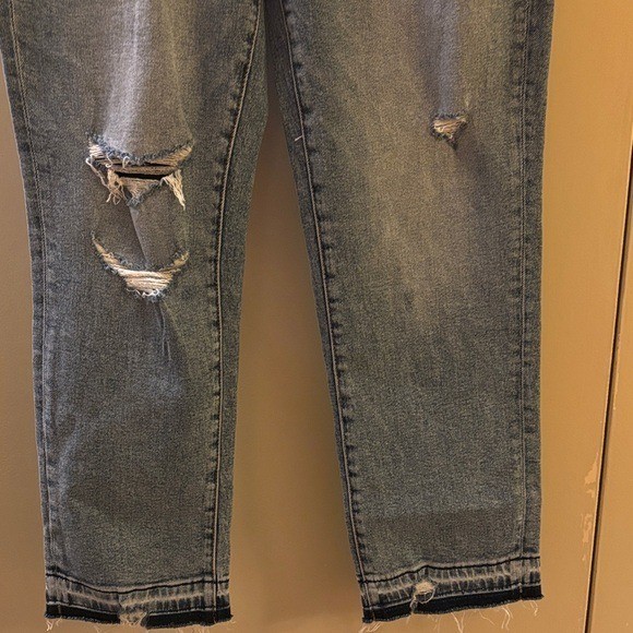 Lovervet by Vervet High Rise Distressed Blue Jeans Raw Hem 27 Hippie Boho