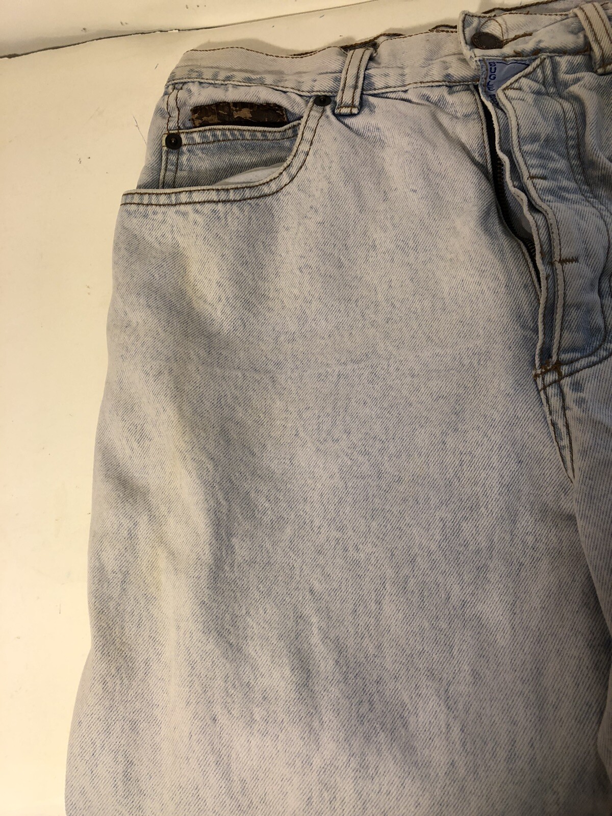Vintage USA Bugle Boy Basic Jeans High Waisted 32M Unisex? Grunge Stains 29”?