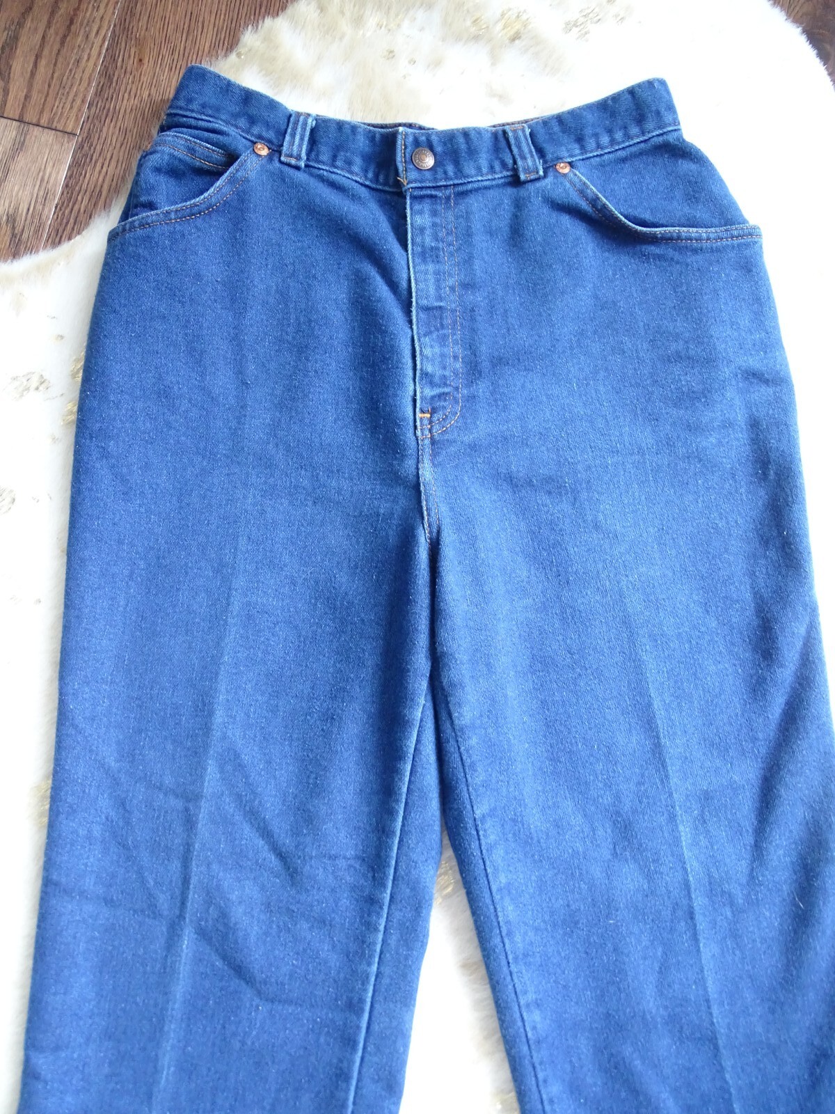 Vintage Levis Prospector Orange Tag Dark Wash 29 inch High Waist Wide Leg Jeans 