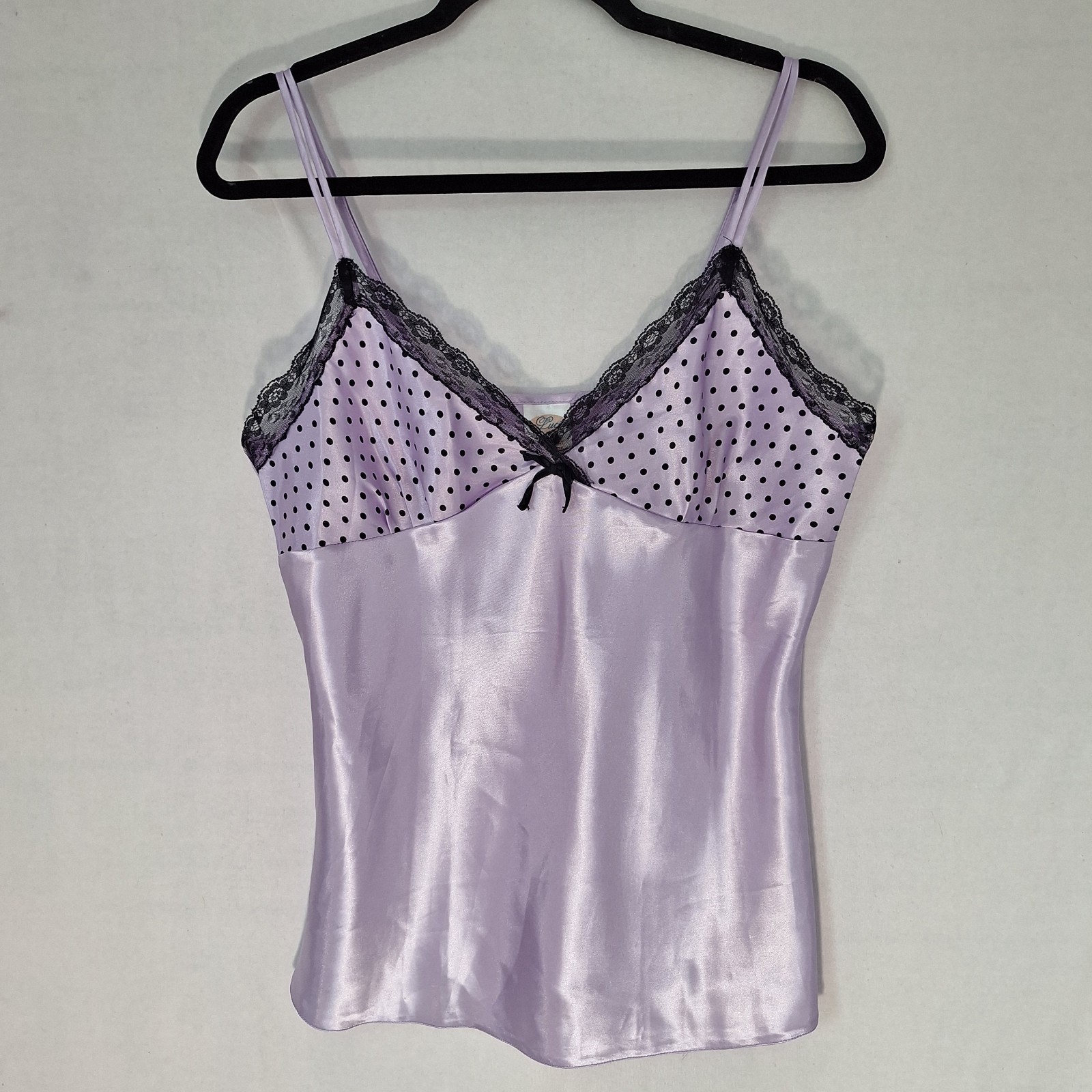 Vintage 90’s Lucie Camisole Lavender Slip Top Size 12 Med Silky Coquette Lace