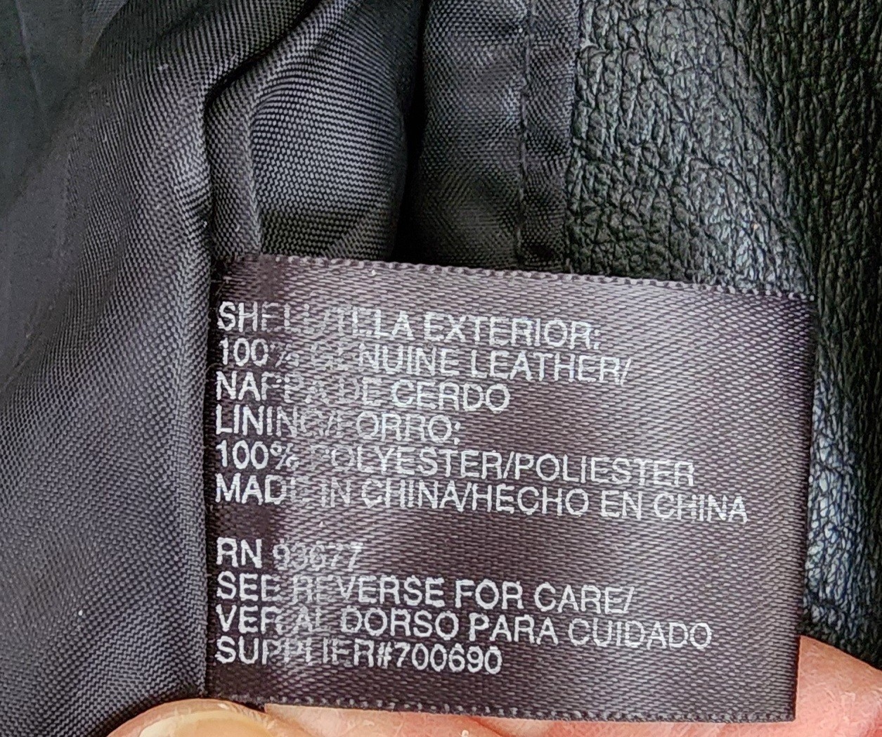 Womens Jacqueline Ferrar Black Leather Coat Jacket Sz Small Zip