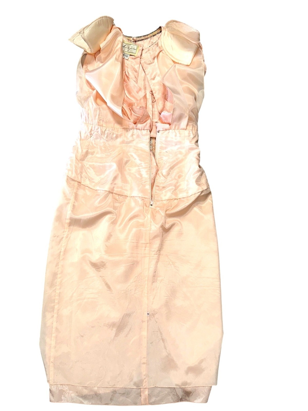 All Silk Vintage Dress by Spencer Jeremy 8 Pink Sequin Beaded Shoulder Pads 80s