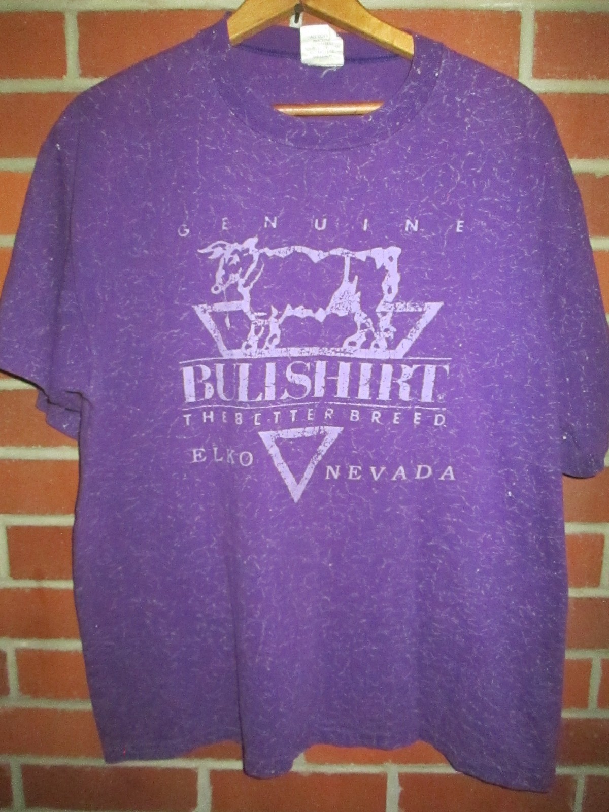 1980s 90s Vtg BULLSHIRT better breed Elko Nevada Single Stitch Marble t shirt L