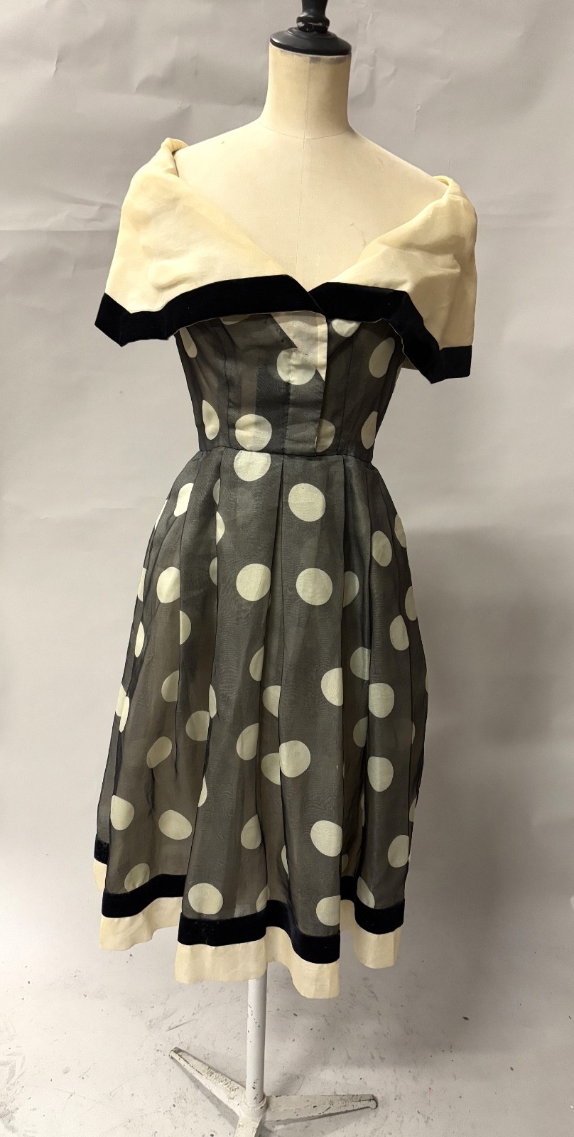 Vintage 1950s BOB BUGNAND PARIS Couture Dress XS