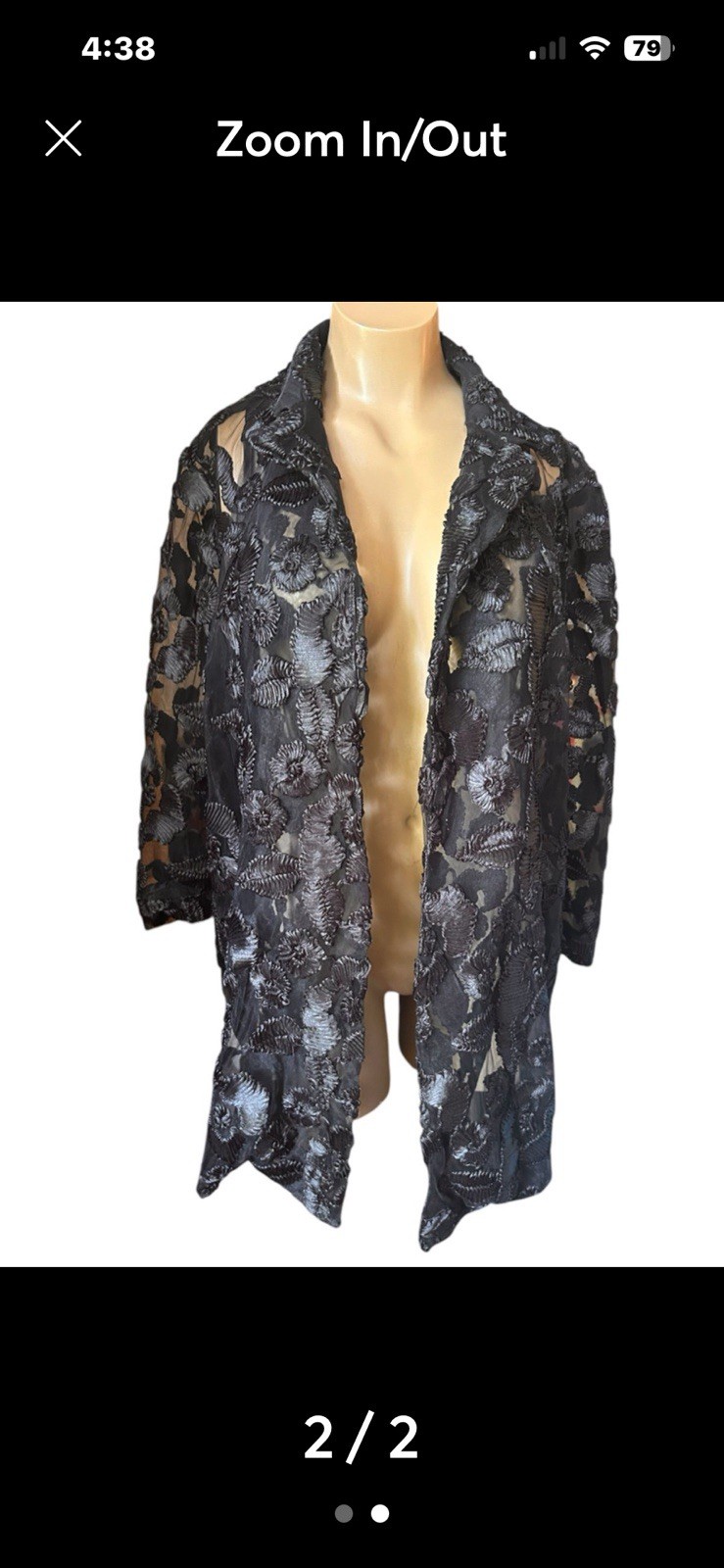 INA Sheer Black Embroidered Jacket