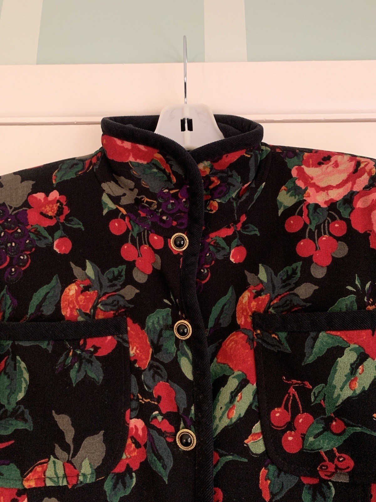 UNGARO COUTURE VINTAGE 80’s WOOL CREPE FLORAL JACKET