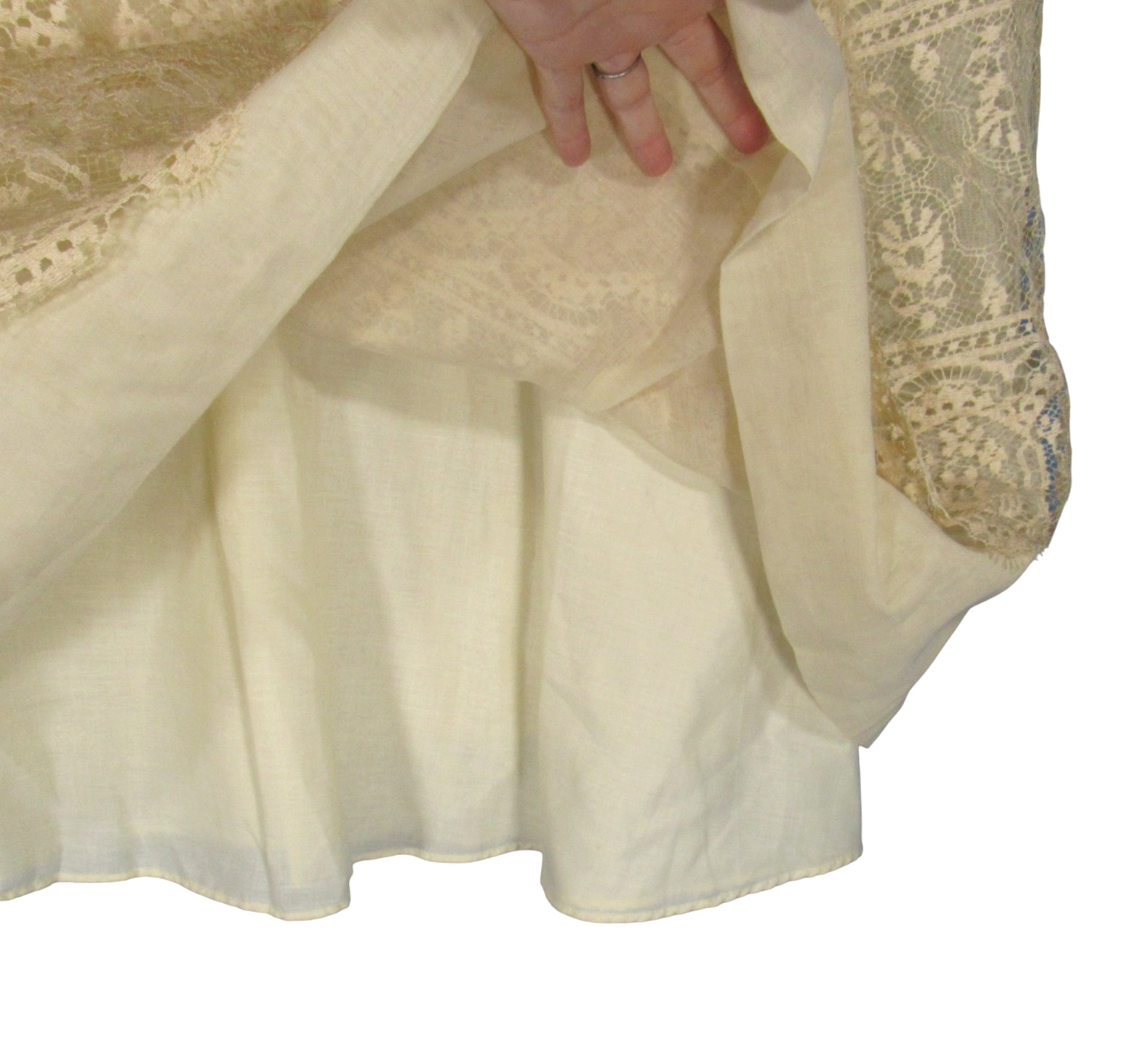VTG JOY STEVENS California LAYERED w/LACE Ivory COTTAGECORE Wedding Dress 9/10