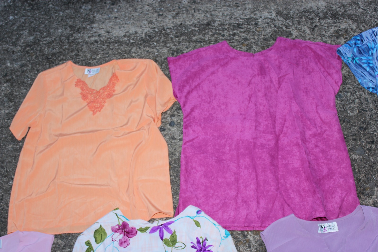 (8) Vintage 90s Granny SHIRTS Maggie Sweet Size M/L Variety Colorful Summer NICE
