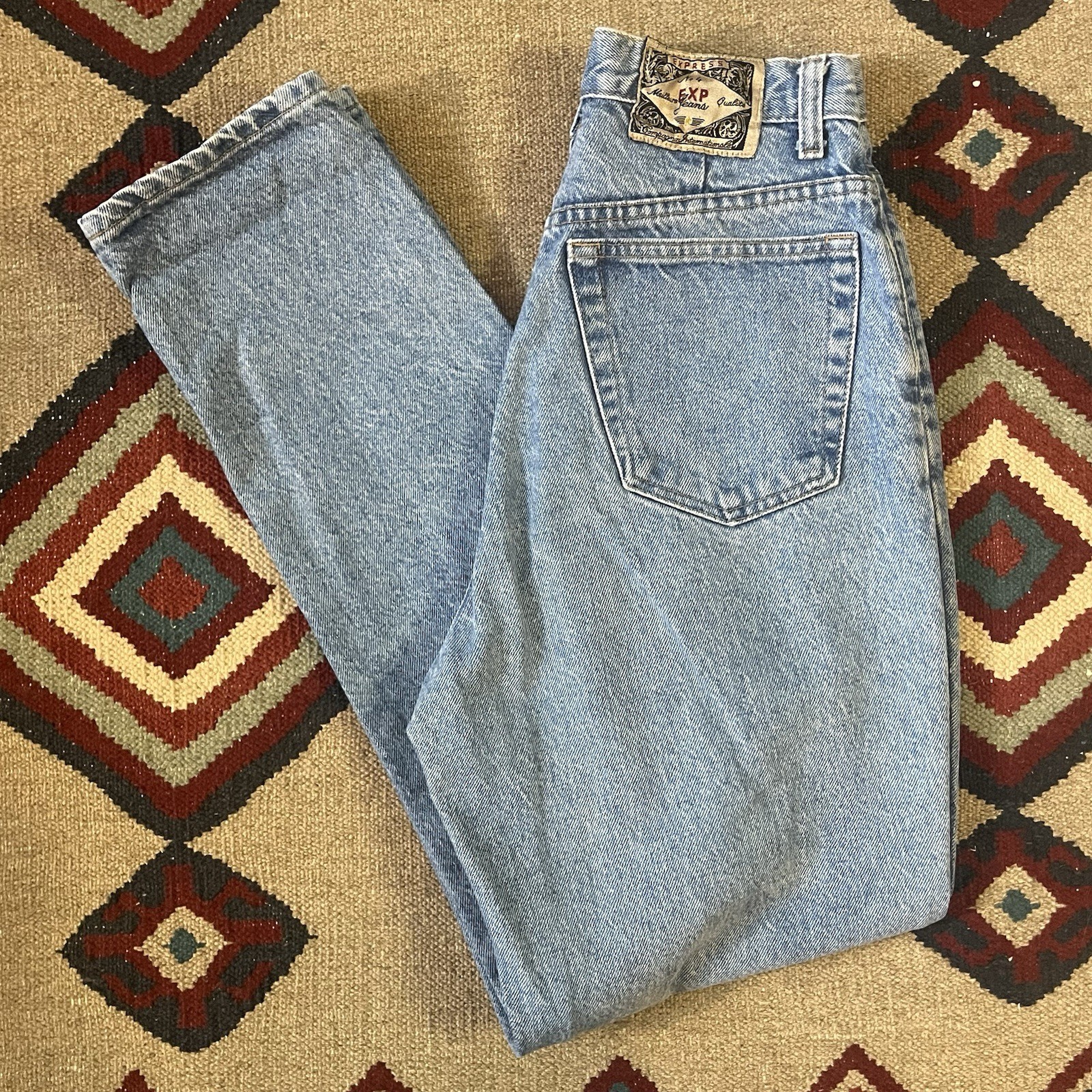 Vintage 90s Express Jeans Womens Size 9/10 USA Made 27×30 Mom Blue Tapered