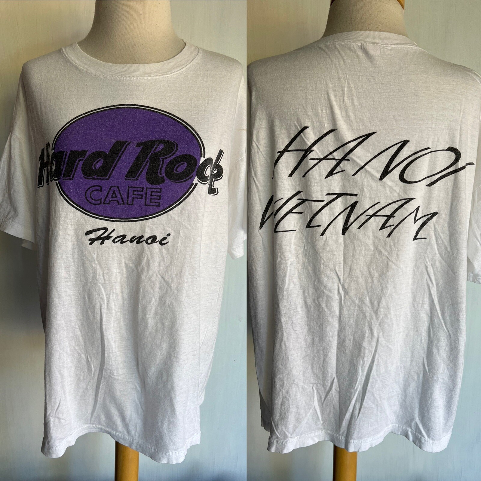 HARD ROCK CAFE Official Unisex Vintage 90s HANOI VIETNAM Tourist T-Shirt Size XL