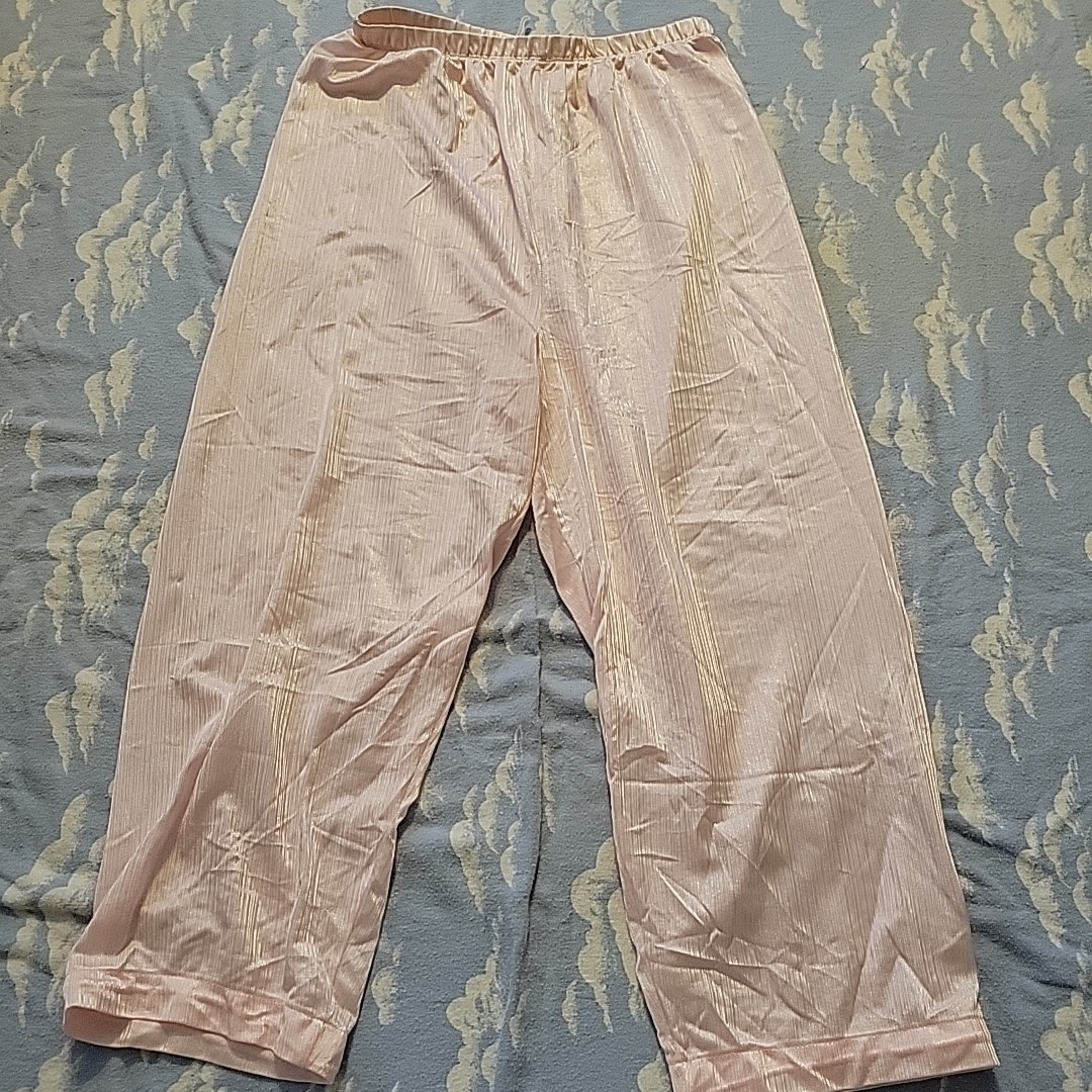 Vintage Ashley Taylor Intimates Pink Pajama Set Top Sz Large 2pcs