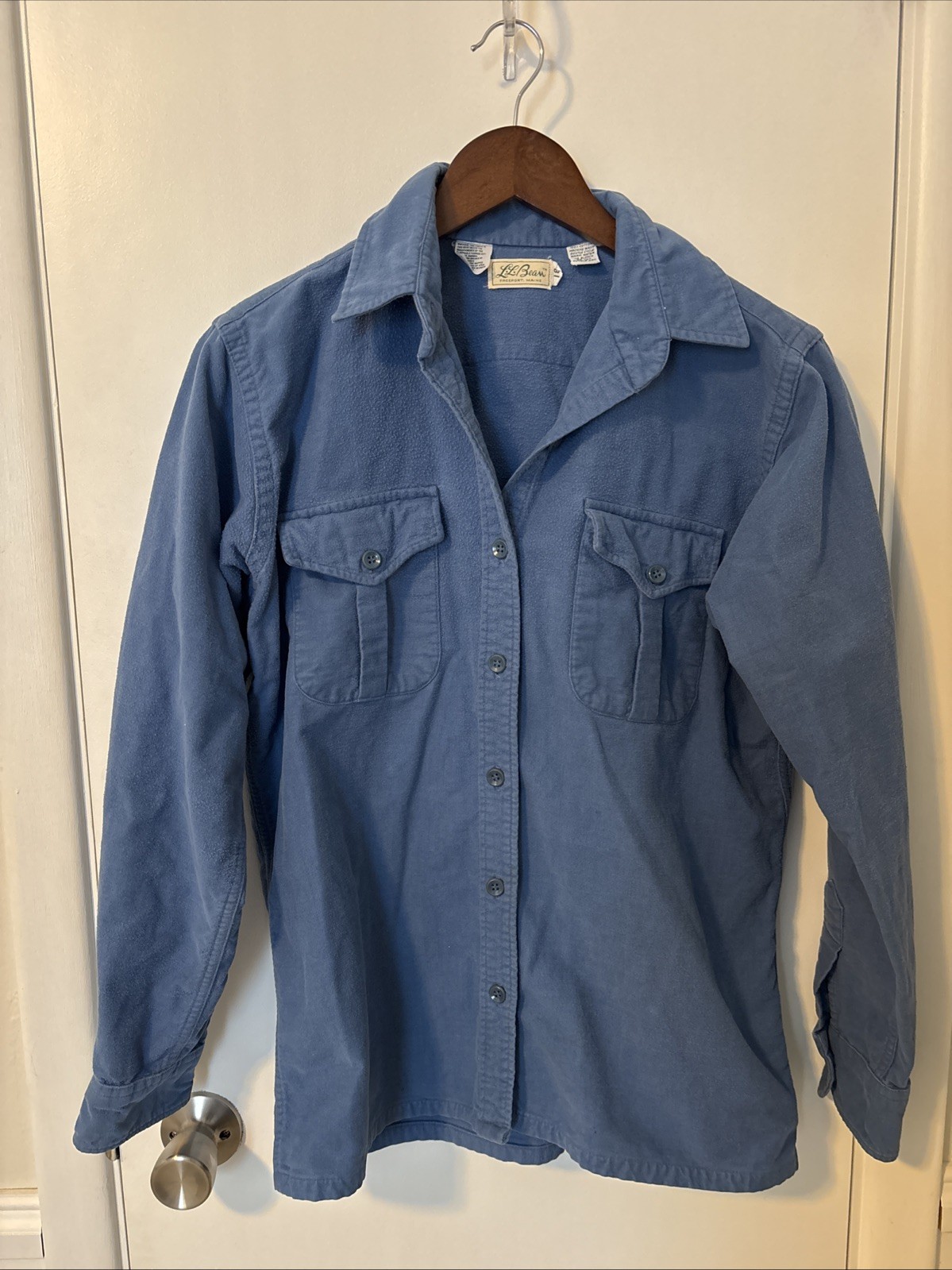 Vintage 1950s-1960s L.L. Bean Blue Women’s Chamois Shirt