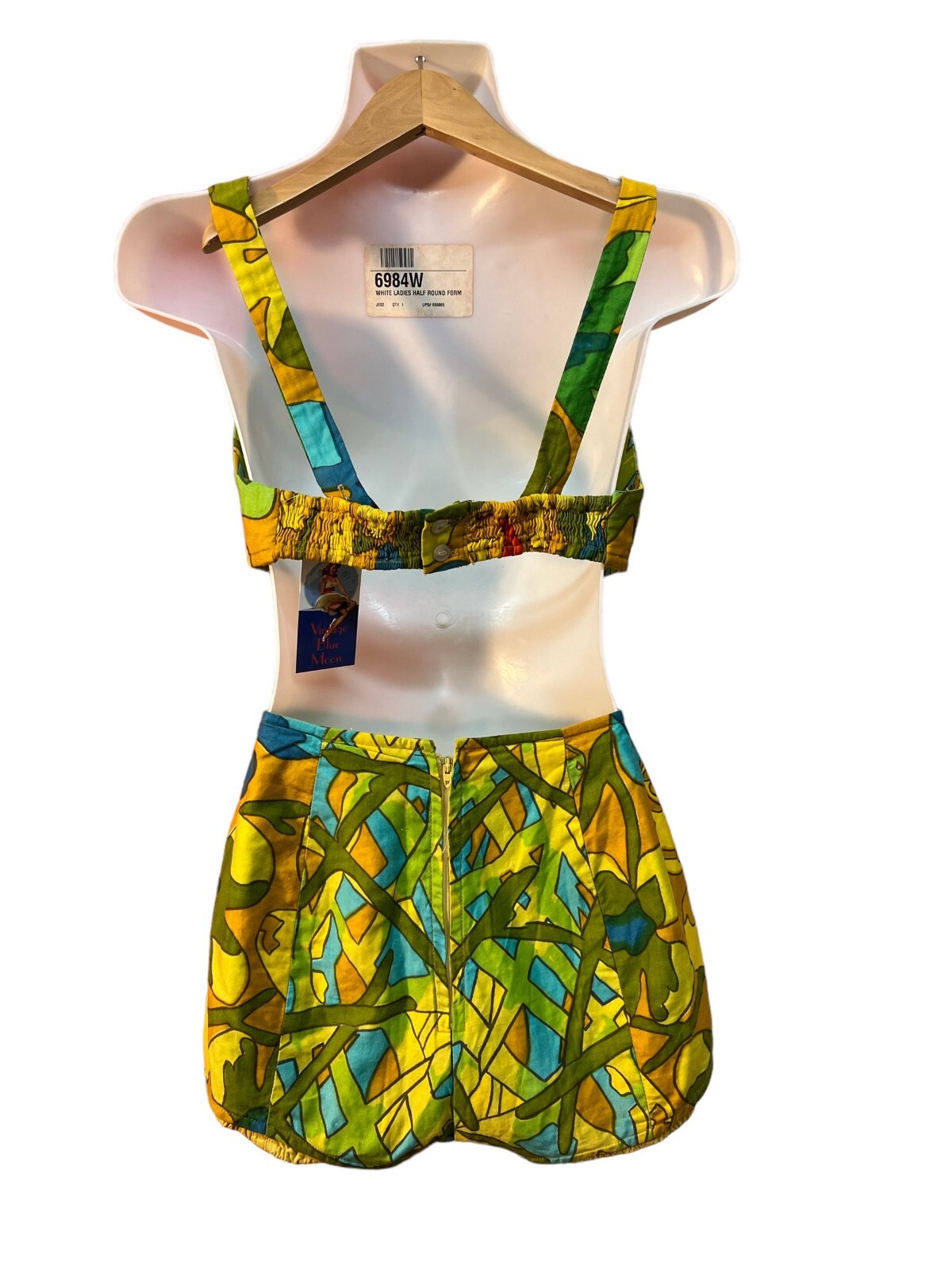 Vintage Nalii Honolulu Dead Stock Early 1960 Two Piece Swimsuit Multi Color