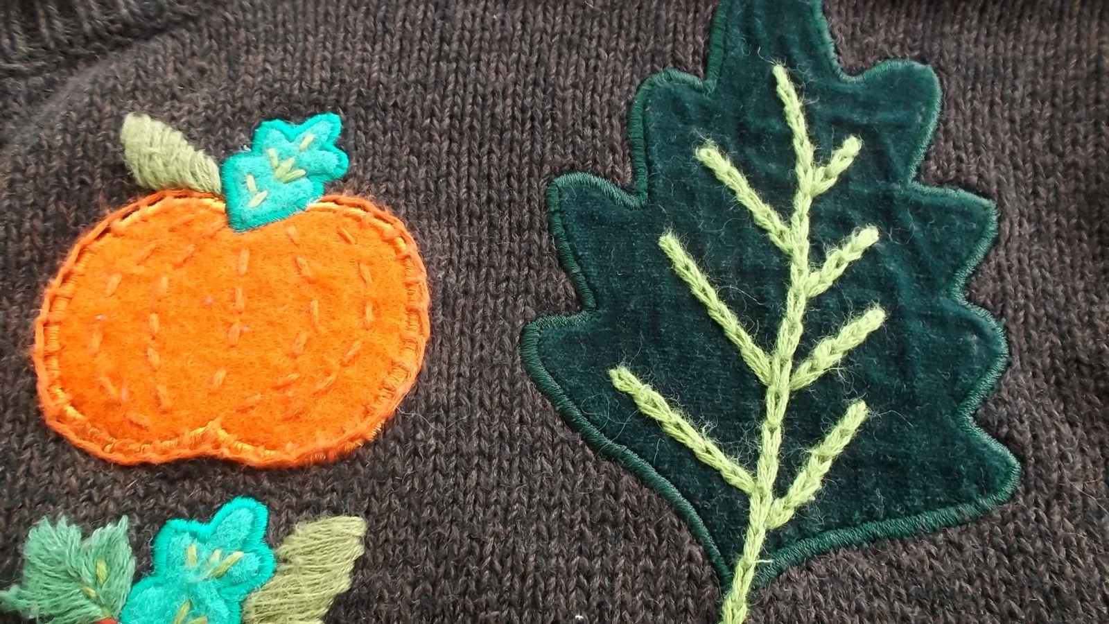 VTG Fall Novelty Sweater Susan Bristol XL 1X Scarecrow Apples Thanksgiving VFG