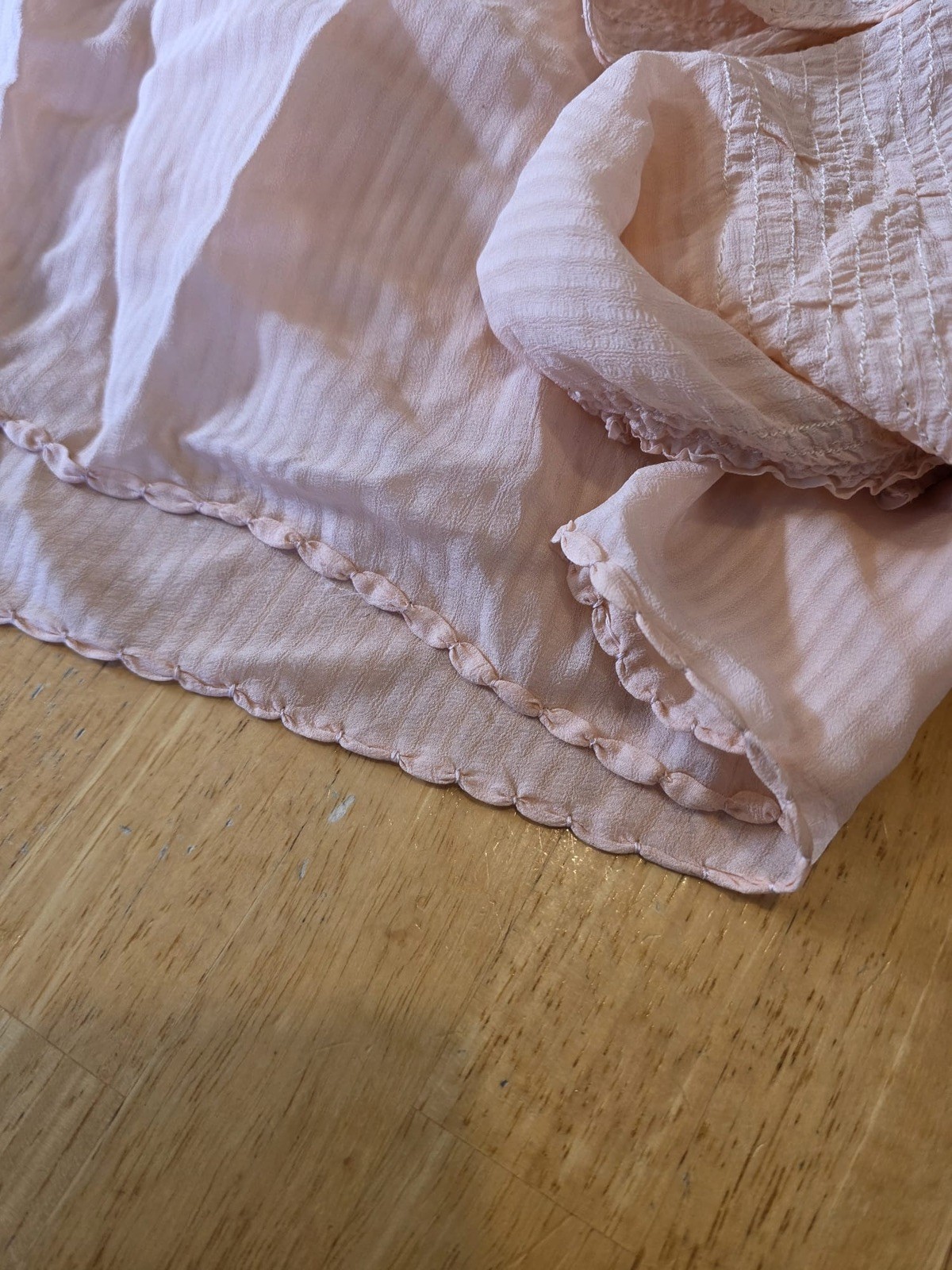 GLAMOUR 1930’S PEACH FLORAL SILK CHIFFON SLIP DRESS W HEAVILY RUCHED TOP