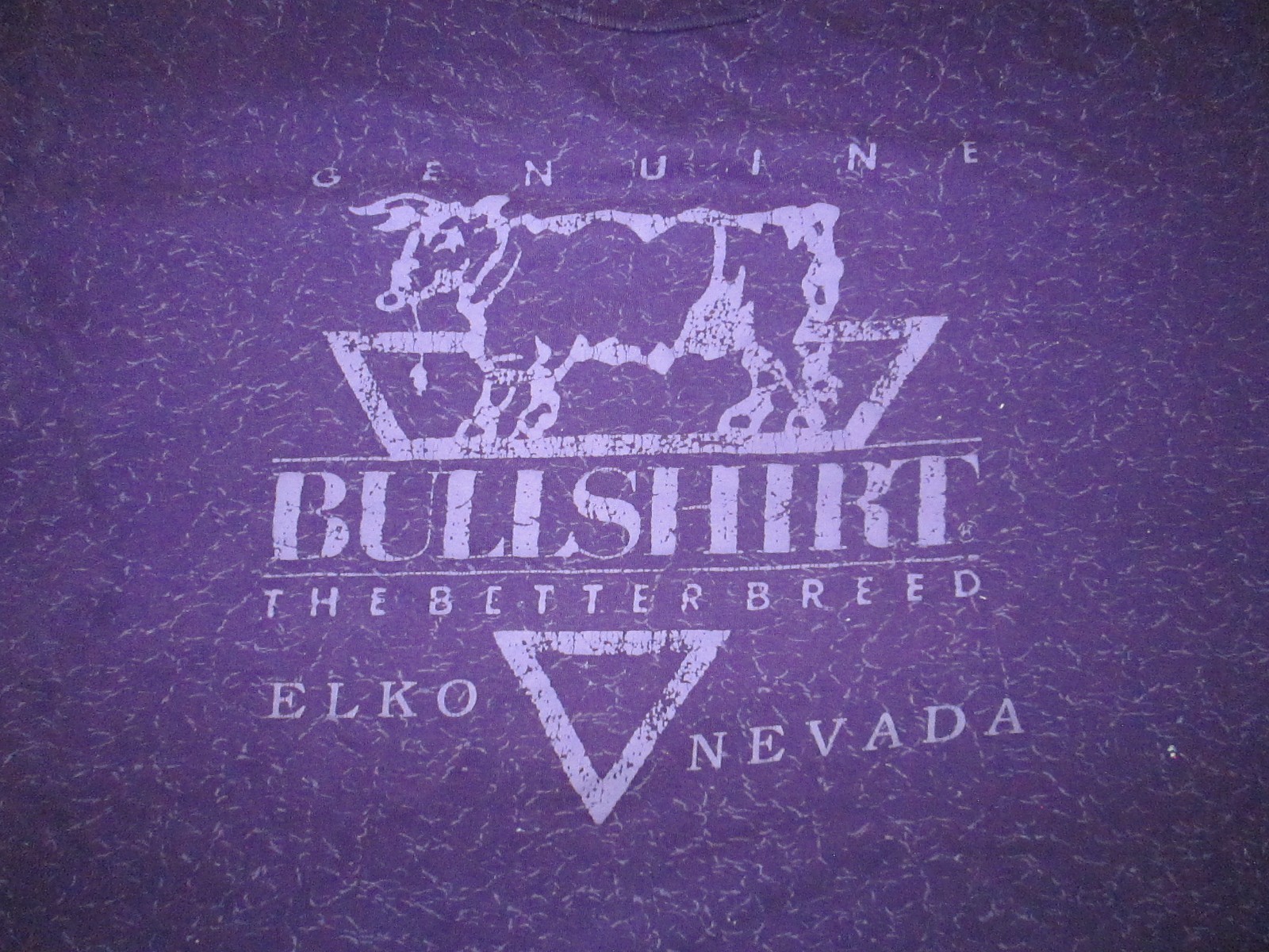 1980s 90s Vtg BULLSHIRT better breed Elko Nevada Single Stitch Marble t shirt L