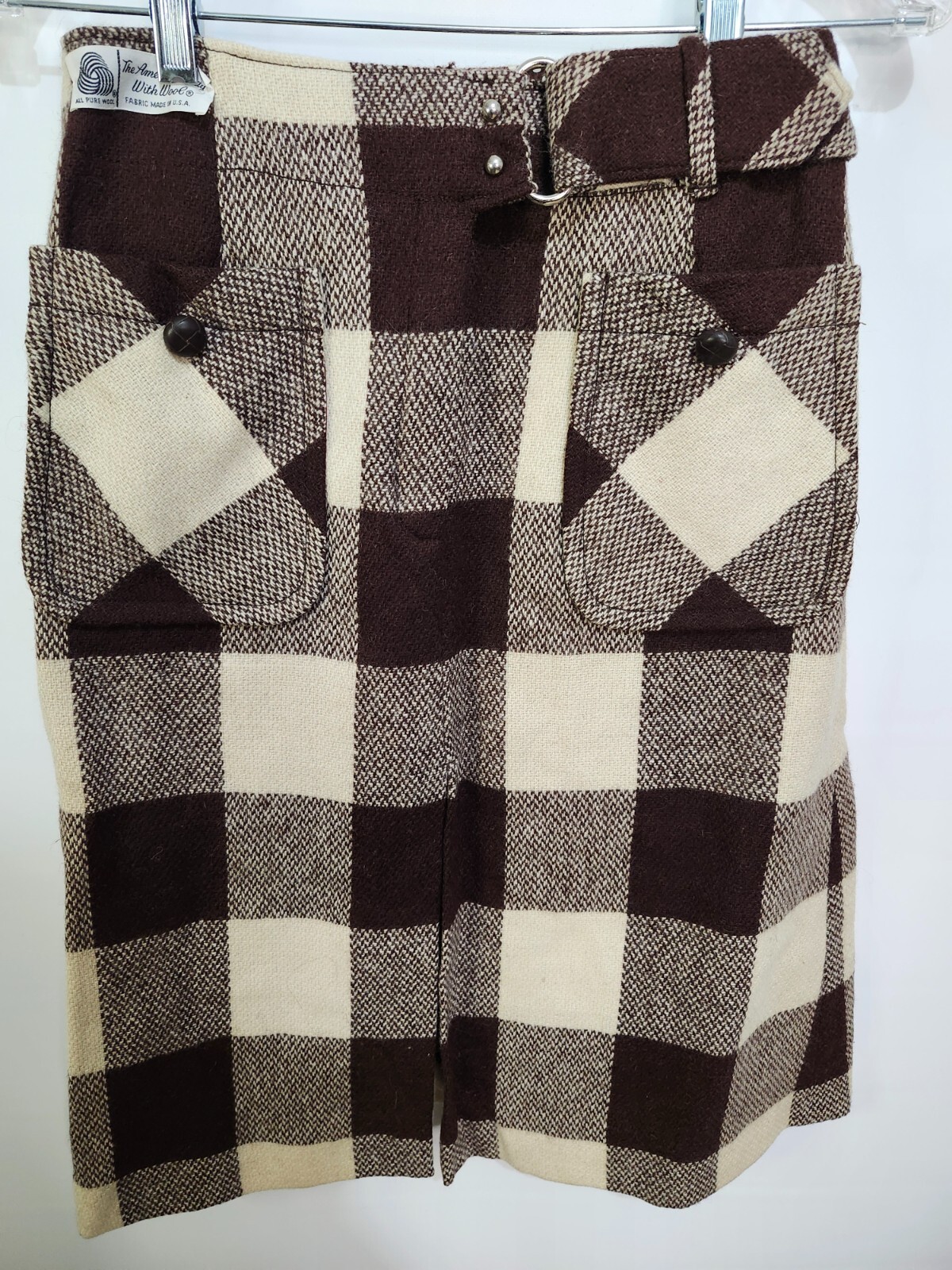 Junior House Brown 100% Wool Brown Skirt Plaid Gorgeous! Size: 11 – 12 (U129)