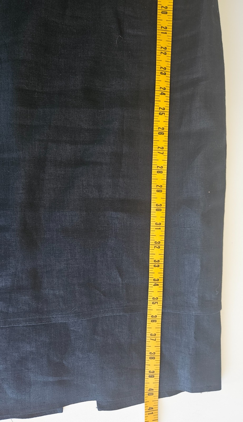 Vintage Rare St. Gillian Womens Black Linen Midi Dress Size 6 Square Neck Office