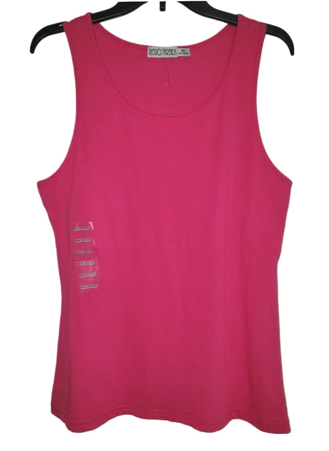 Vintage Retro Threads Pink Built-in Bra Round Neck Tank Top Women’s Size XXL