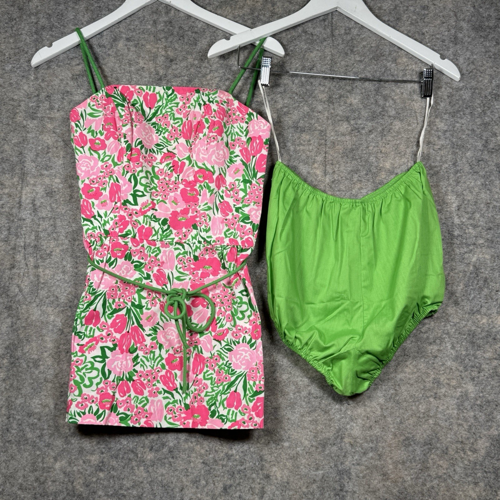 Vintage 70s SeaWaves Floral Dress Womens Size 12 w/ Matching Bottoms Talon Zip