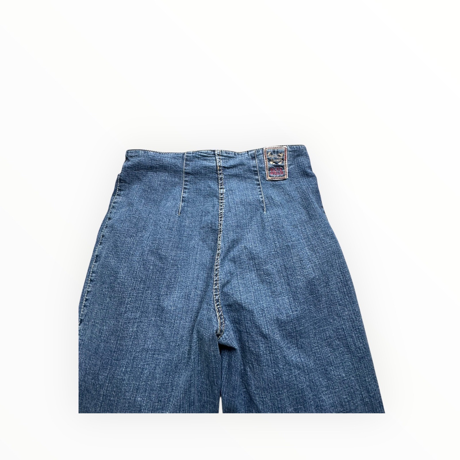 Blue Willis Jeans Women 42 Blue Wide Leg High Waist Vintage Cotton Spandex 31×29
