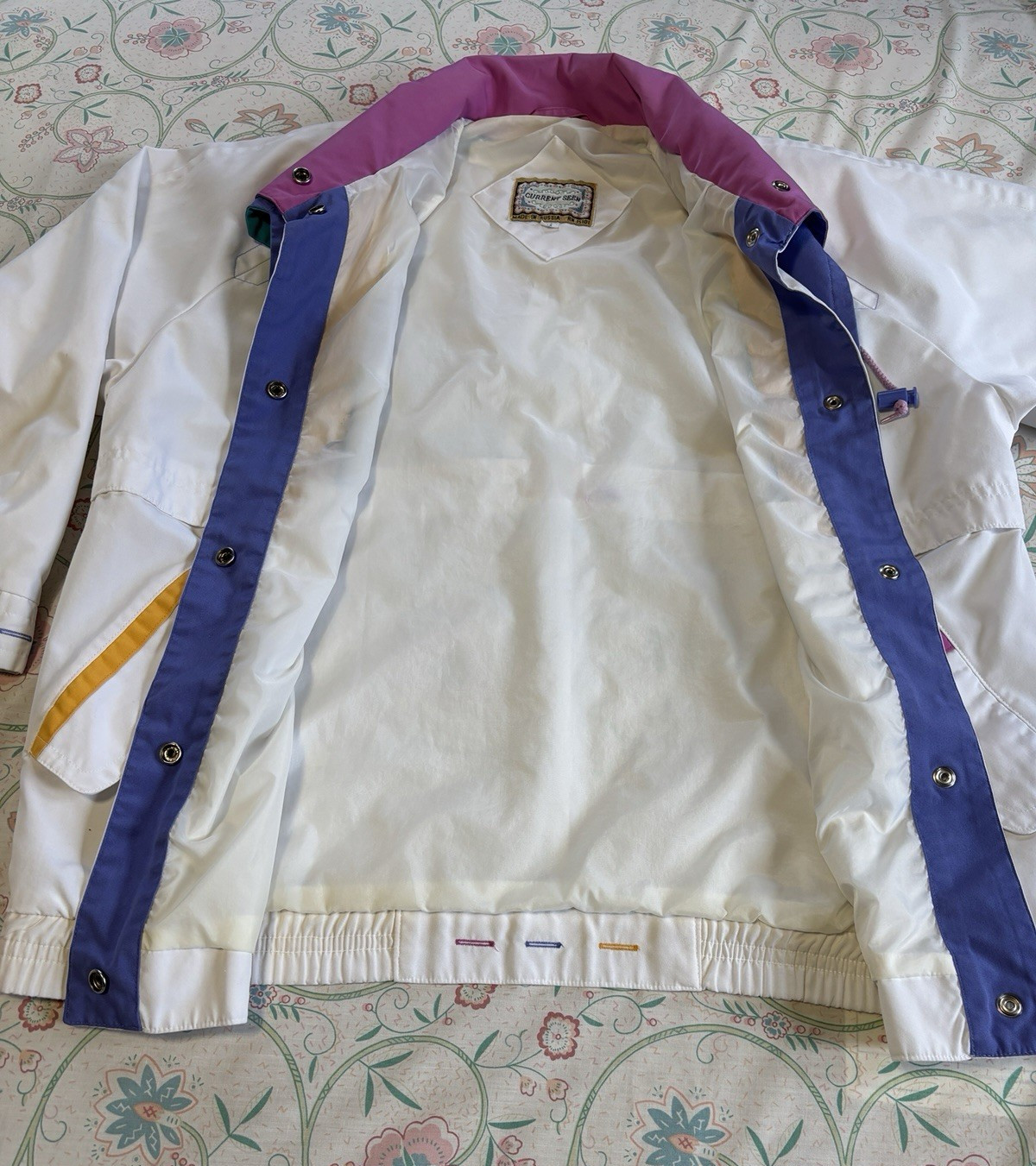 Current Seen White Colorblock Windbreaker Women M Made In Russia Vintage 80s/90s