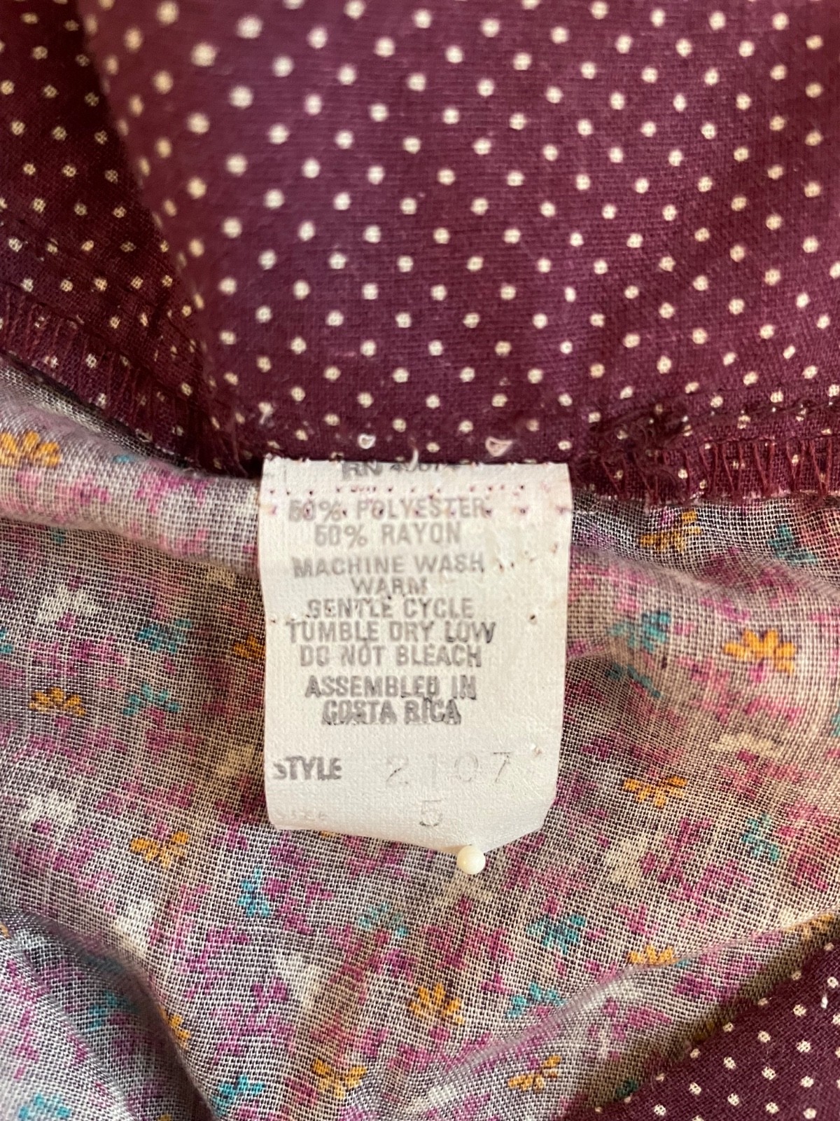 70s Corset Top Full Skirt Ditzy Print Calico Lace Hem S/M Cottagecore Rayon/Poly