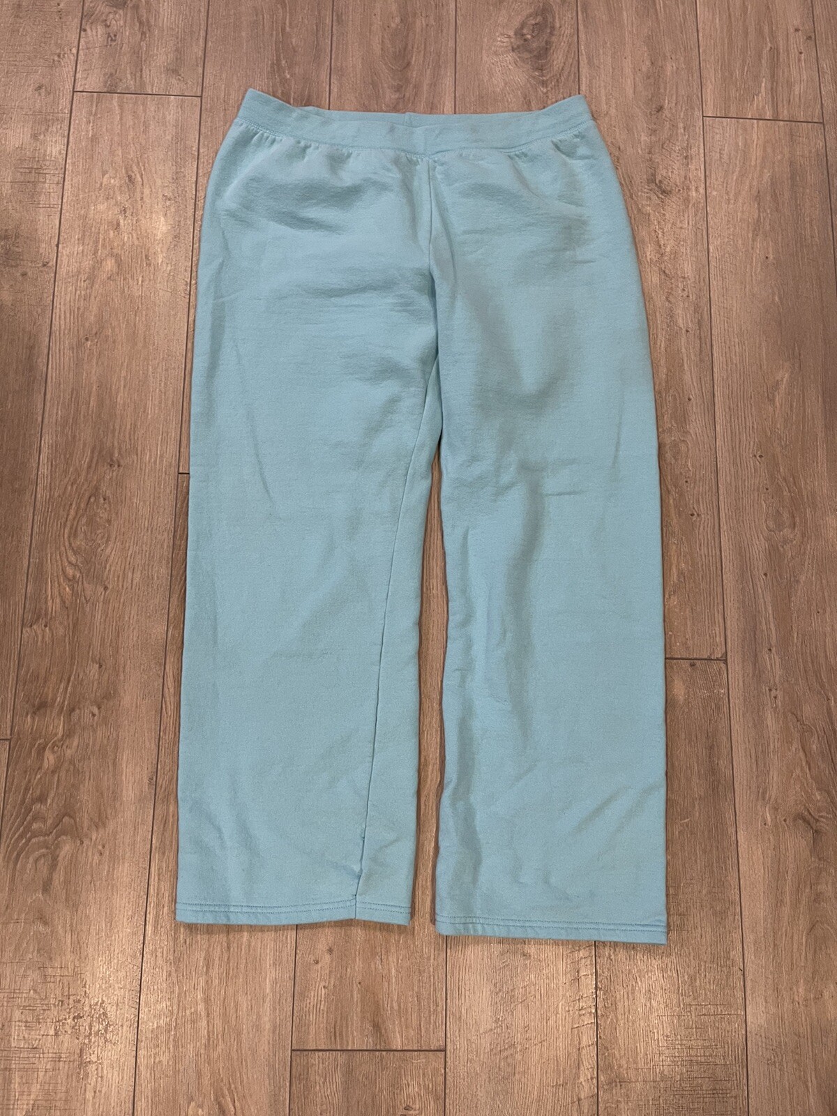 Vintage HANES Teal Sweatpants Joggers Plain Blank Womenâs Large 50/50
