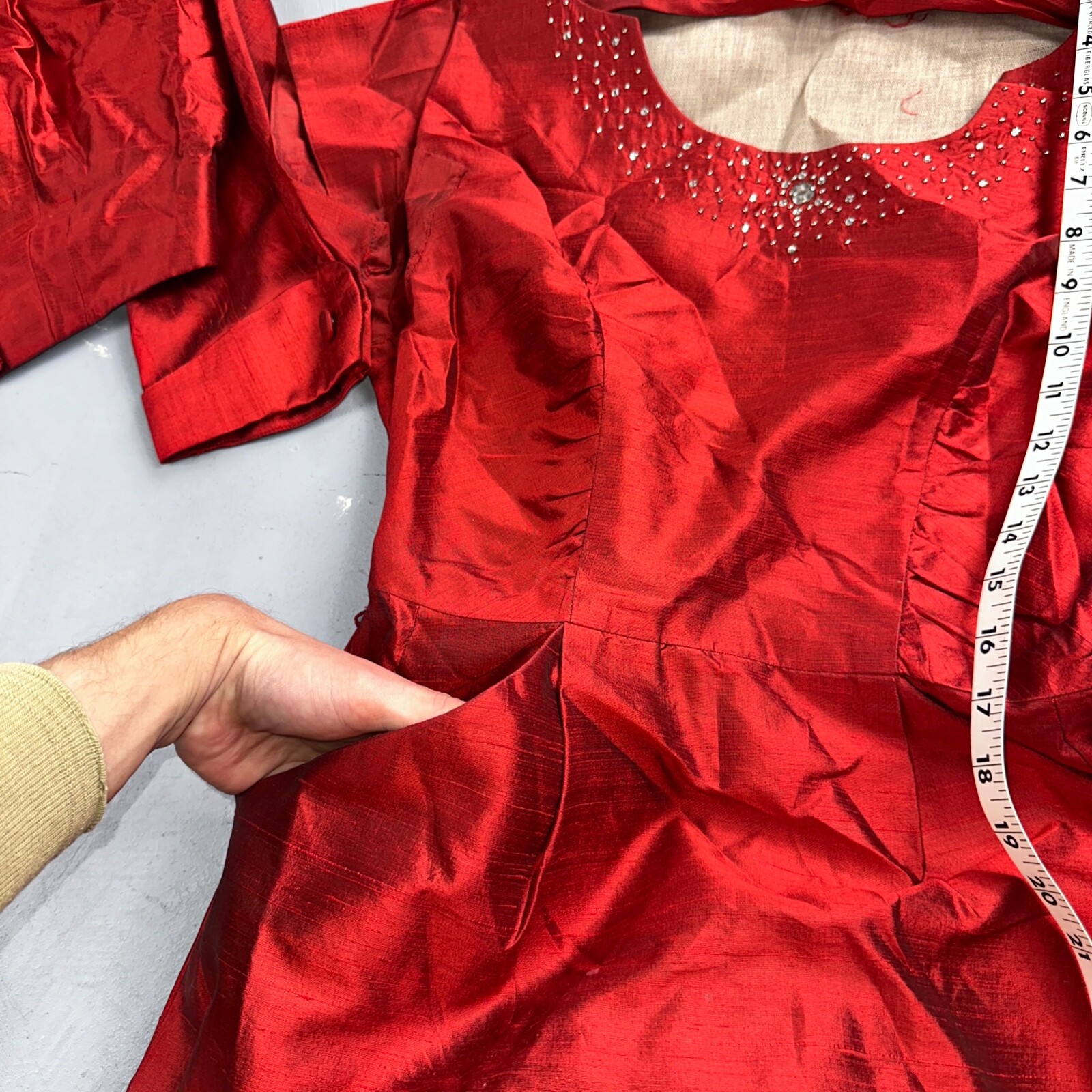 Real Vintage 1940s Lorayne Original Long Red Top Button Down Dress Women’s 40s