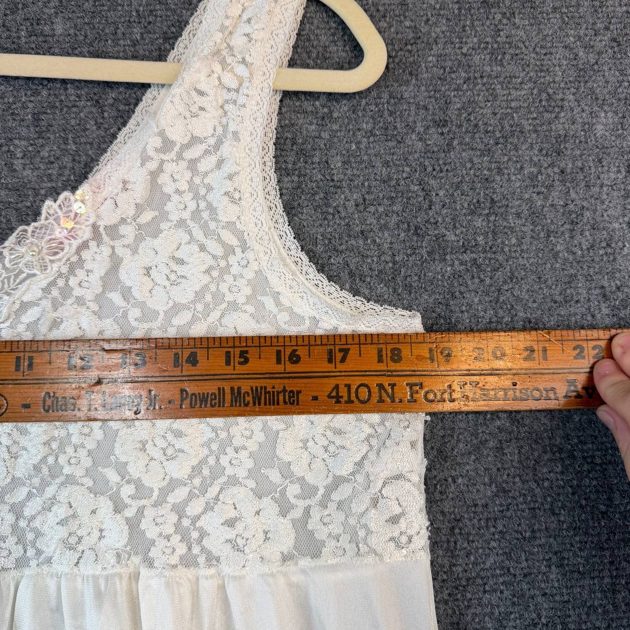 Vintage Unforgettable Lace Nightgown Ivory Nylon Sleeveless 45 Inch