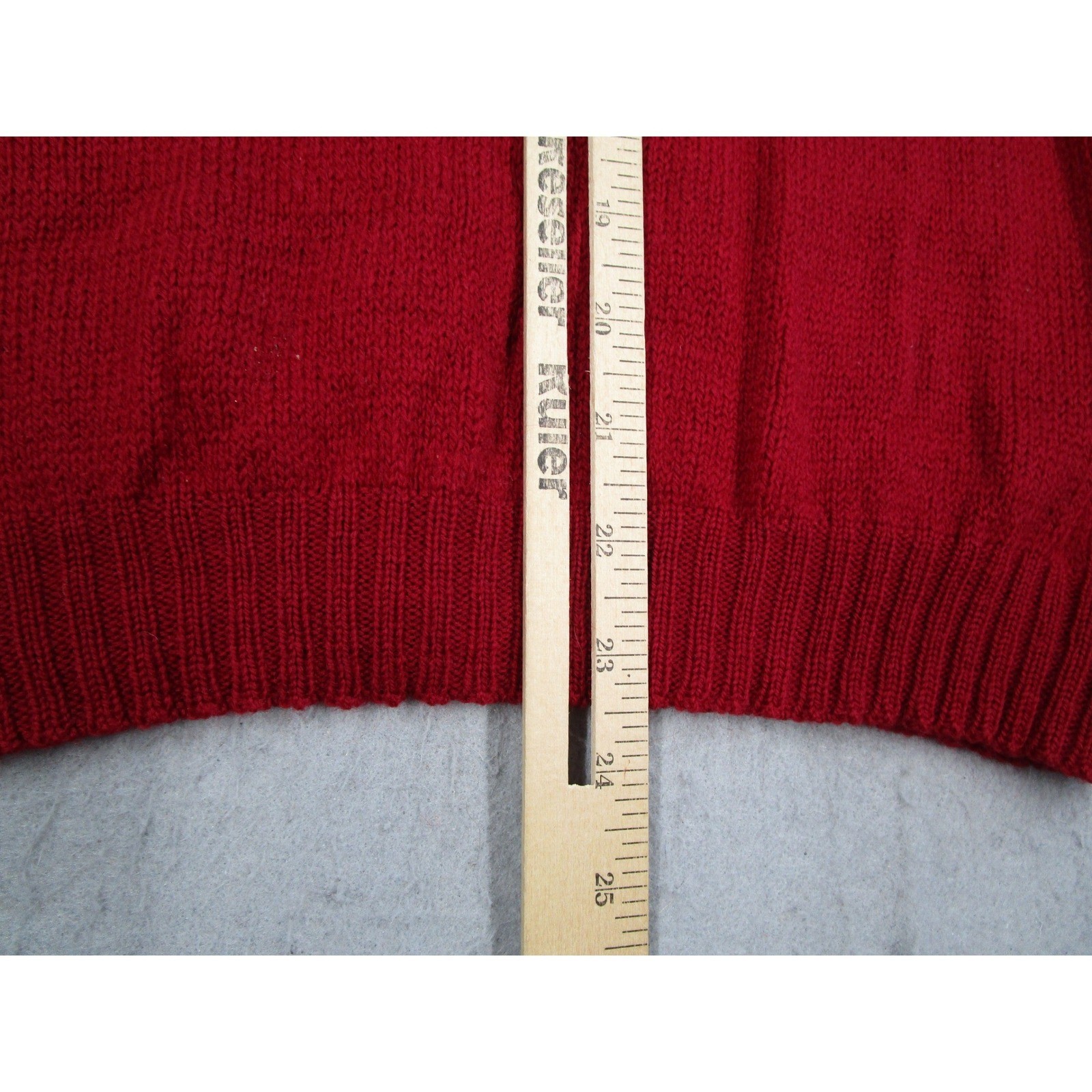 Vintage Sears Red Wool Mohair Cardigan Sweater Women 40 Junior Knit Button Front