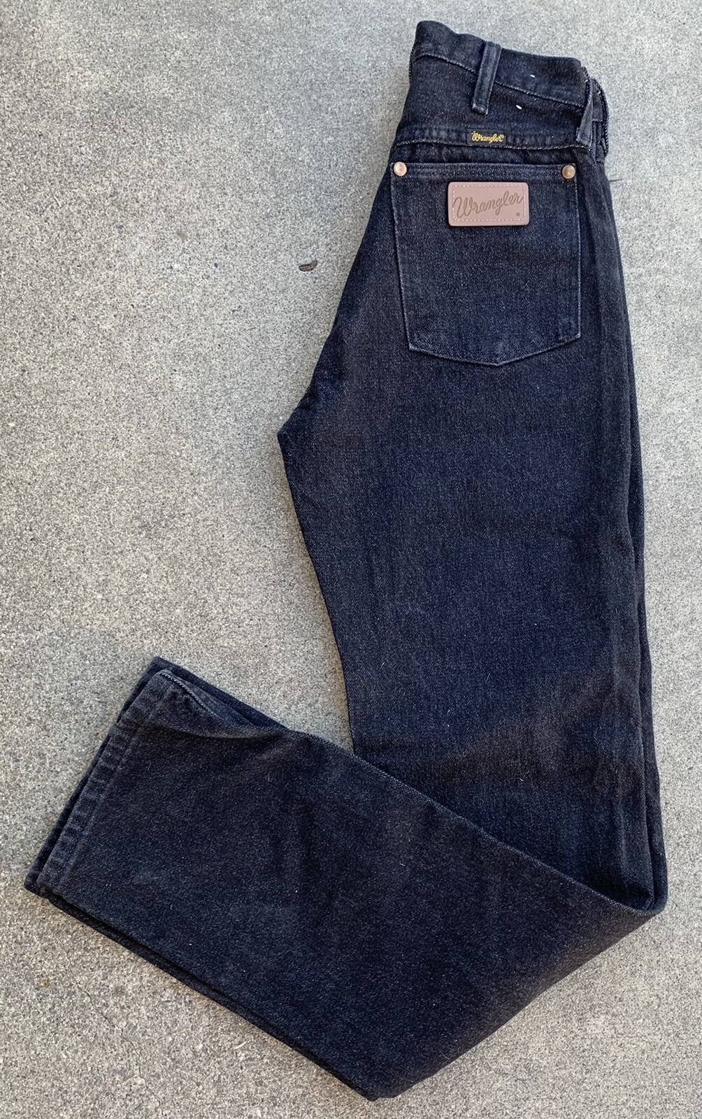 Vintage High Waist Wrangler Jeans black Scovill Zipper Size 9 26 1/2” waist x 34