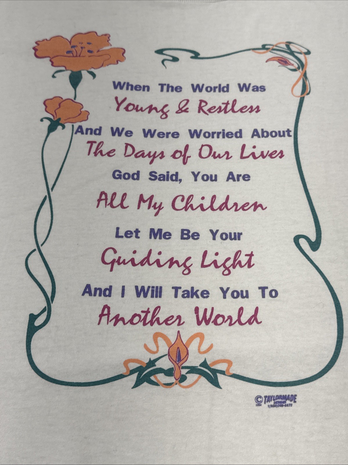 VTG Single Stitch When The World Was Young & Restless Soap Opera Prodigy T XL