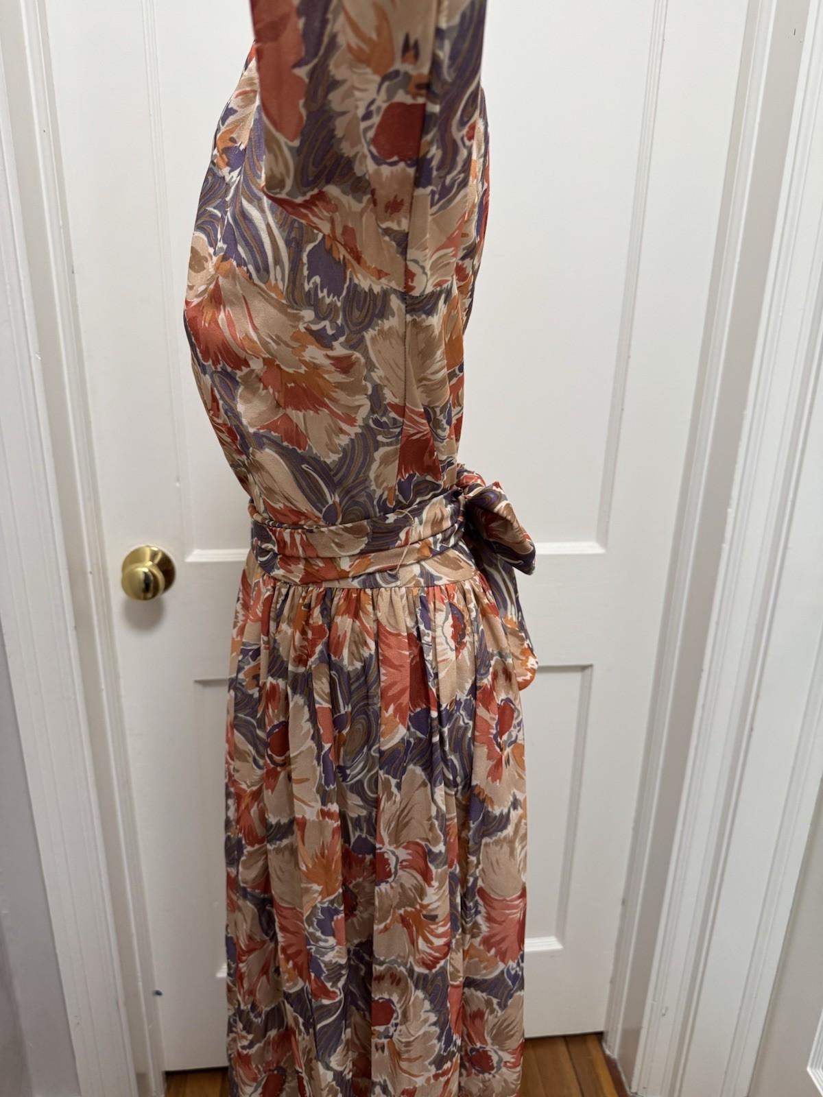 Vintage 70s Bleeker Street Jonathan Logan Floral Maxi Dress ILGWU Union Made 10