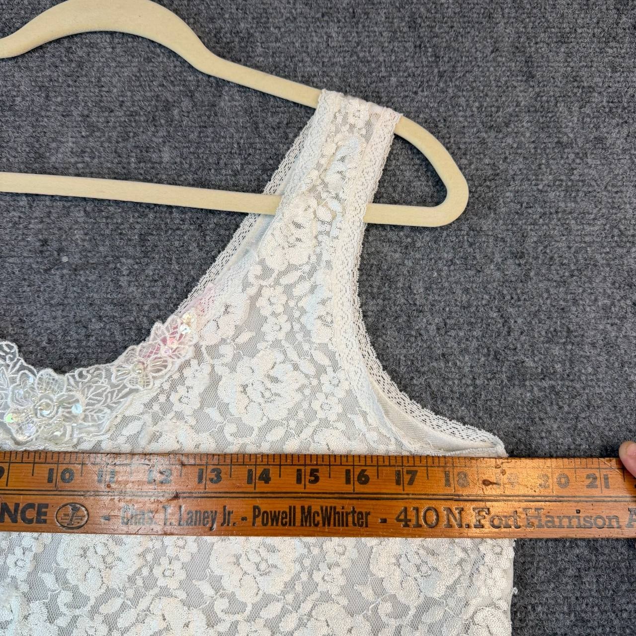 Vintage Unforgettable Lace Nightgown Ivory Nylon Sleeveless 45 Inch