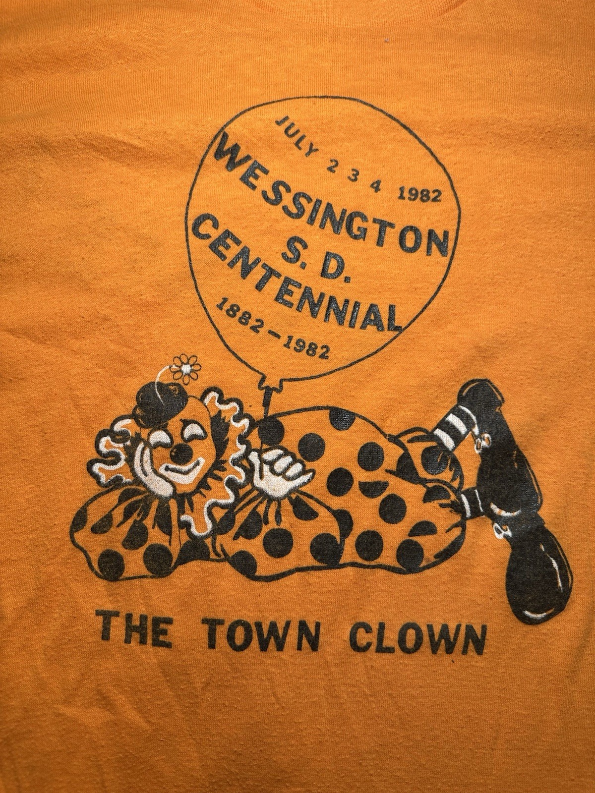 Vintage 1980s Wessington S.D. Centennial CLOWN TOWN T-Shirt Single Stitch XS/S