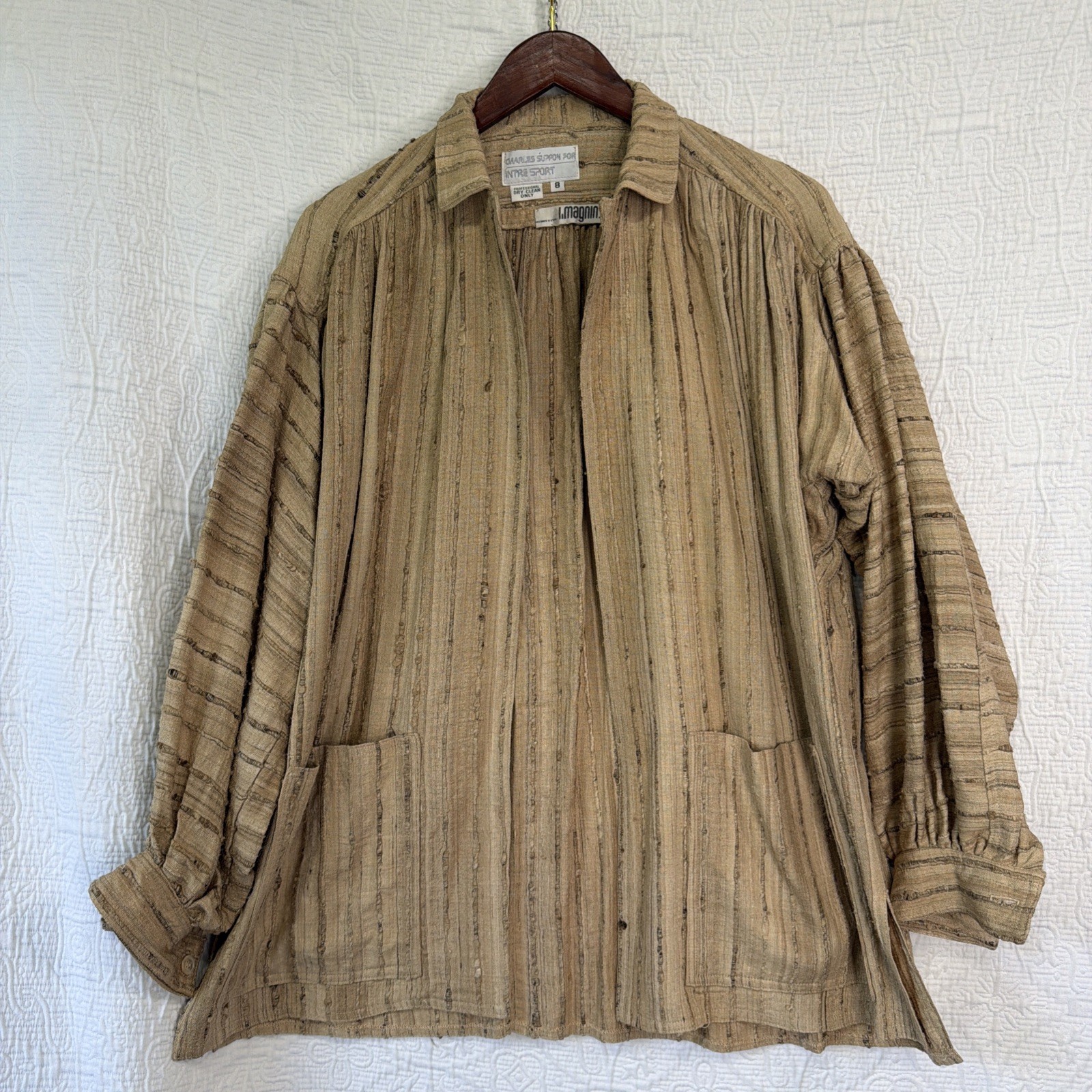 I Magnin Vintage Shirt Jacket Charles Suppon Intre Sport Embroidered Womens 8