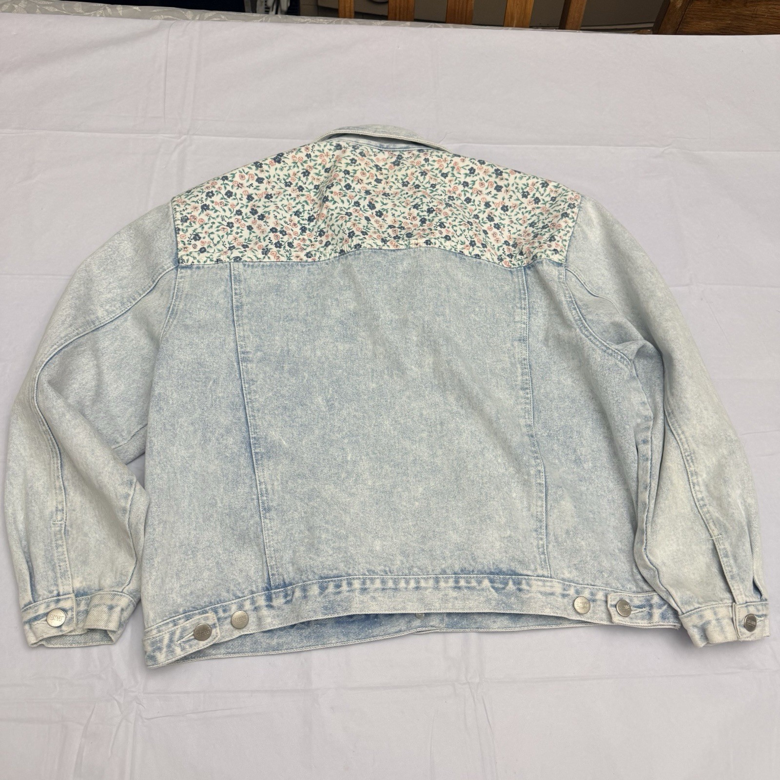 VTG 80s Stefano Sz 14/16 Floral Patchwork Denim Trucker Jacket Cottagecore