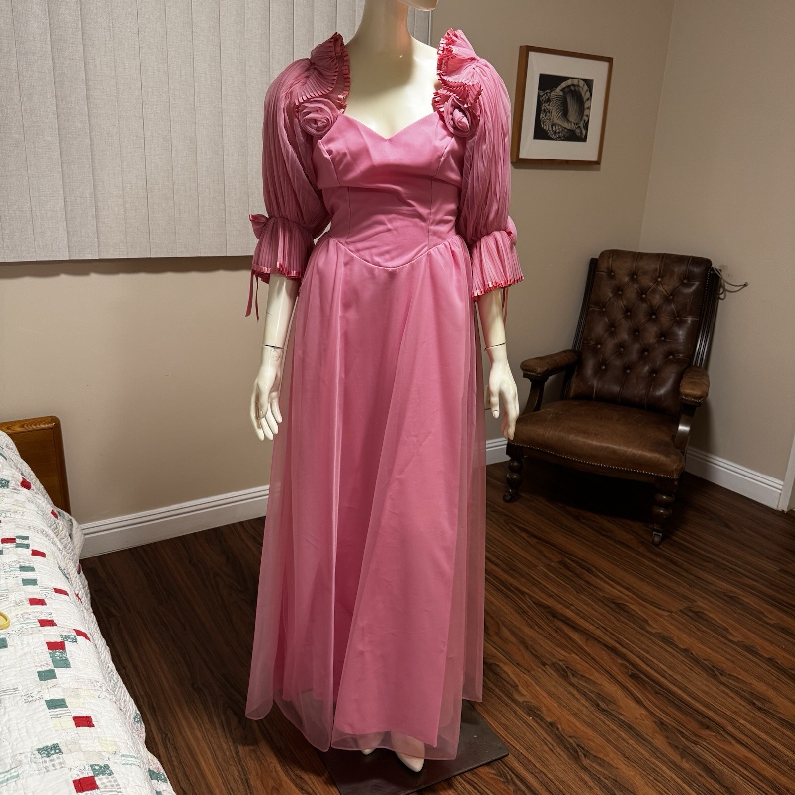 VTG Dance Allure Gown Prom Dress Womens 7/8 Mauve Pageant Bridal 80s USA NWT