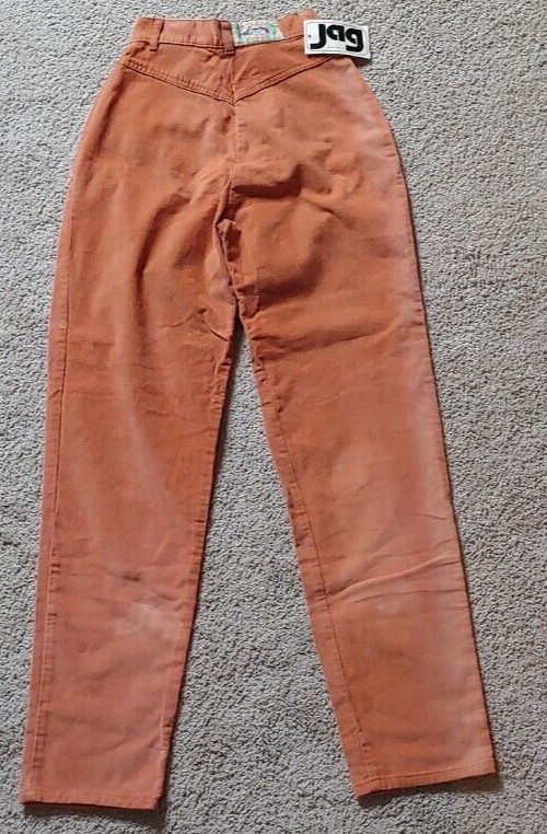 NWT NOS 1980’s JAG Corduroy JEANS Size=4 High Waist, Pleated Front PEACH/ORANGE