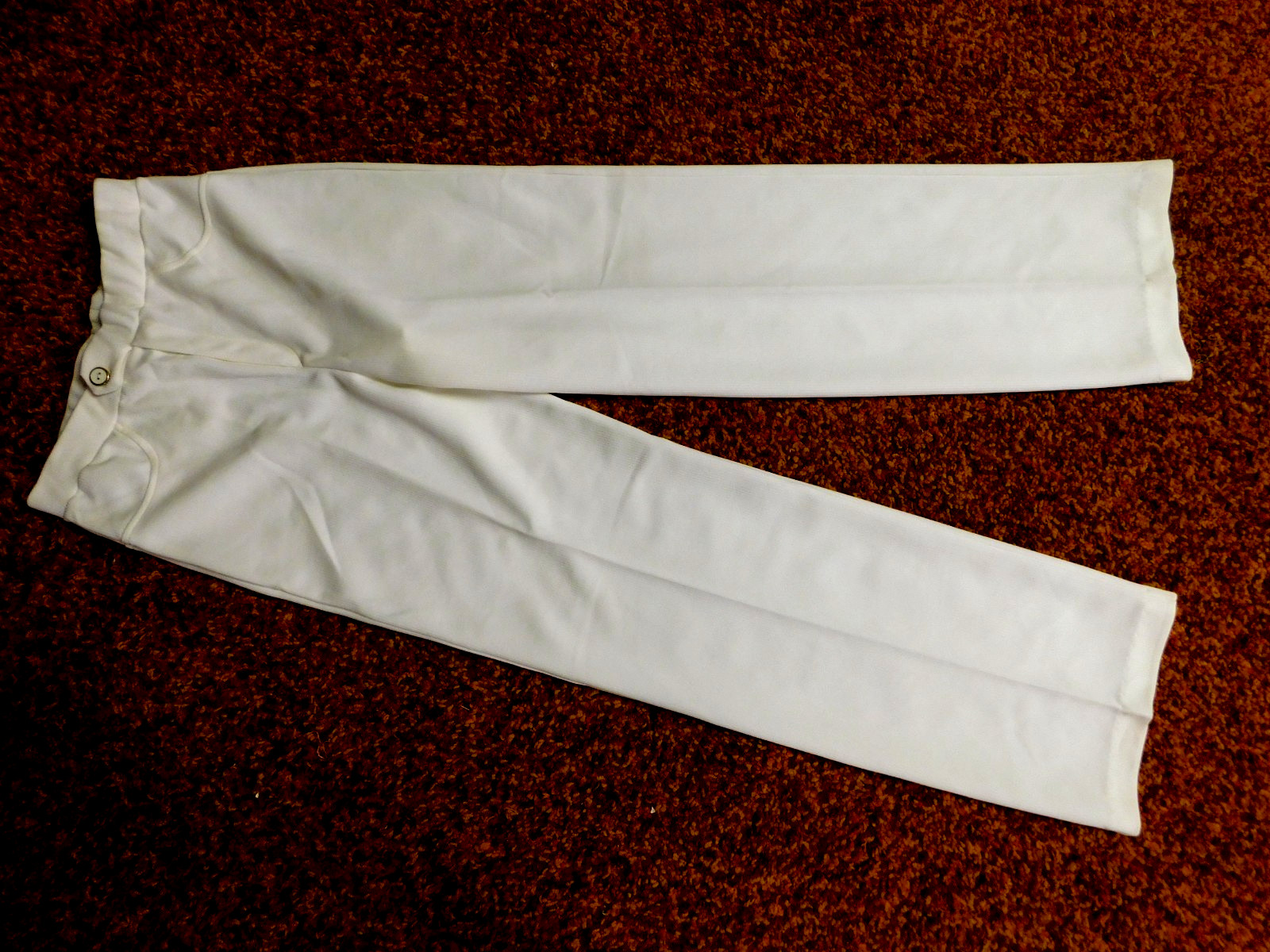 Vintage Pants White Ribbed Poly SUN N SAND Waist 28-30″ NWT*