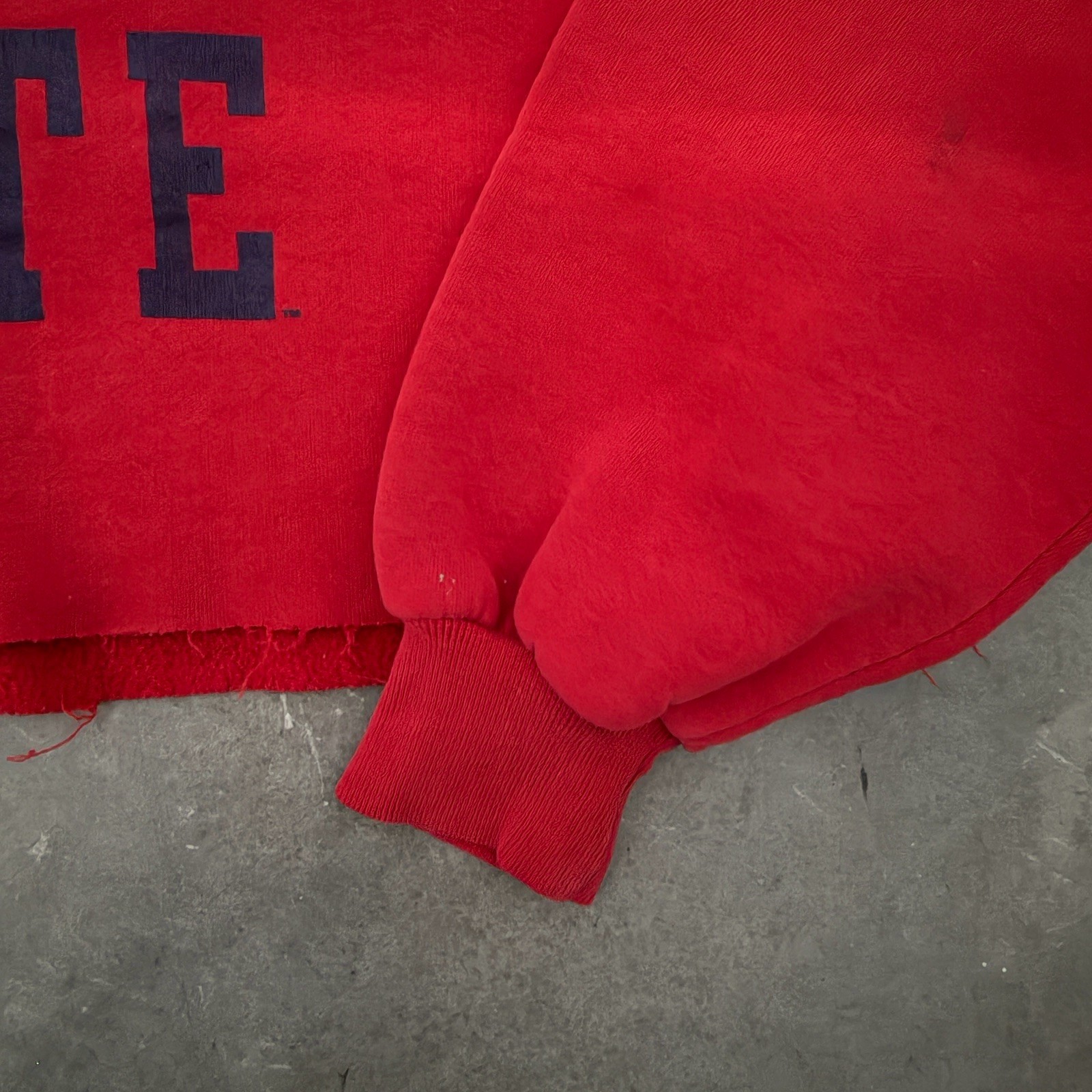 Vintage Fresno State Cropped Sweater Red Size XL Made In USA Russell Athletic