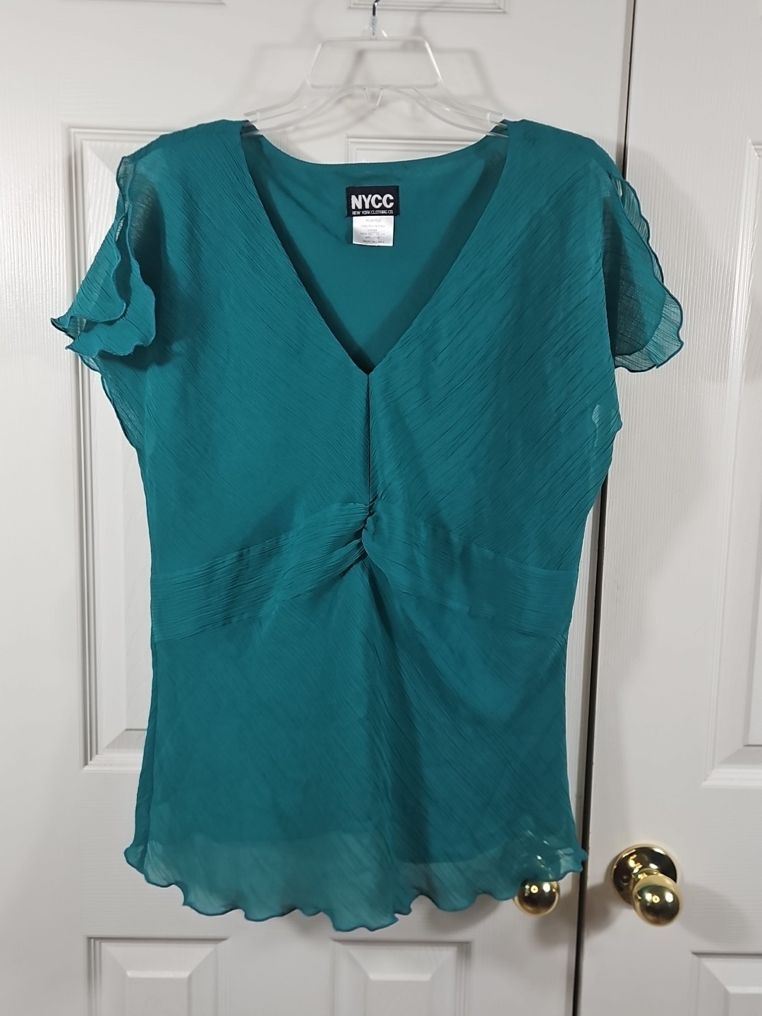 NYCC Teal Fairycore Babydoll Top Xl Vintage 90s Sheer Gauzy Whimsigoth Coquette